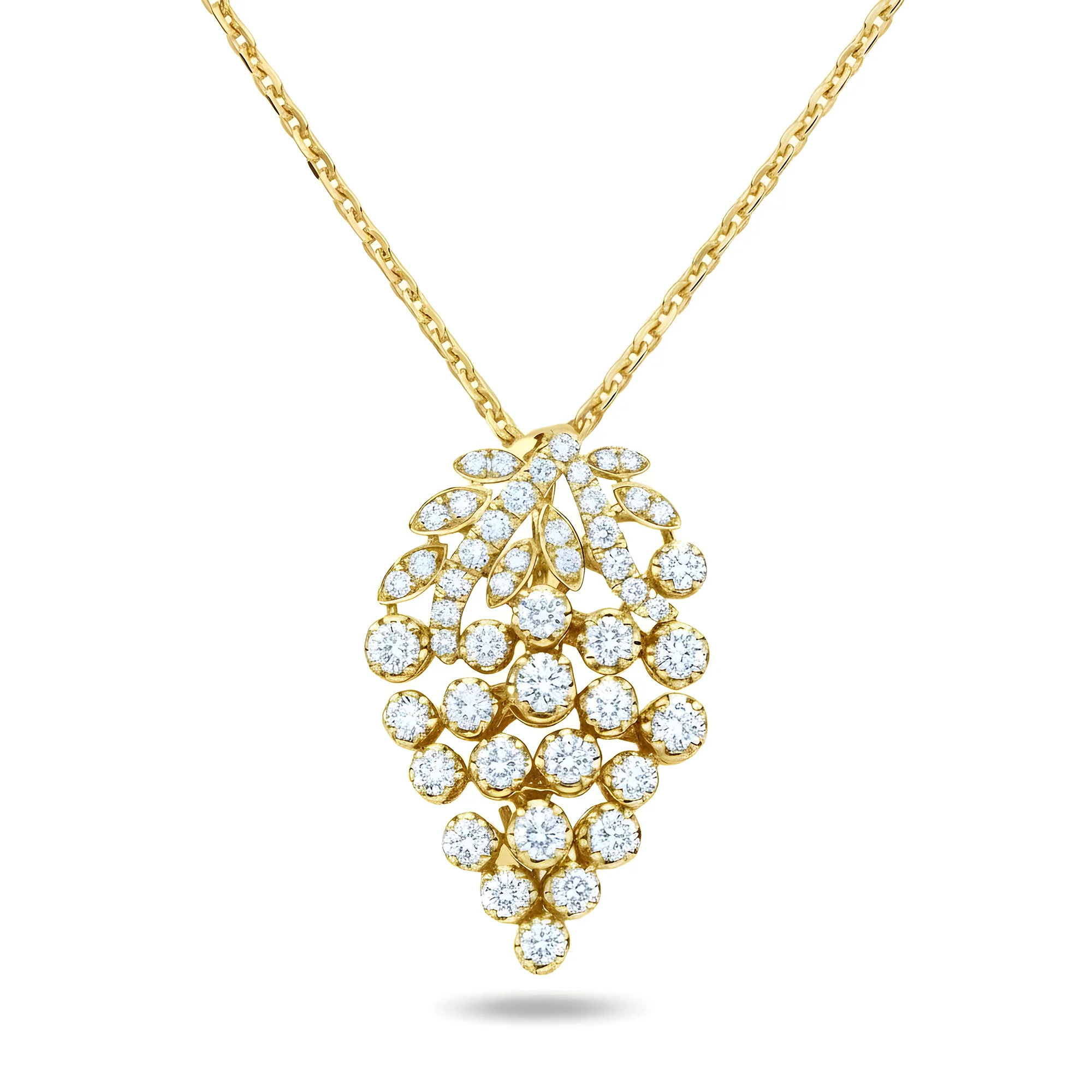 White Gold Diamond Berry Pendant & Chain Necklace 1.63ct - Image 4