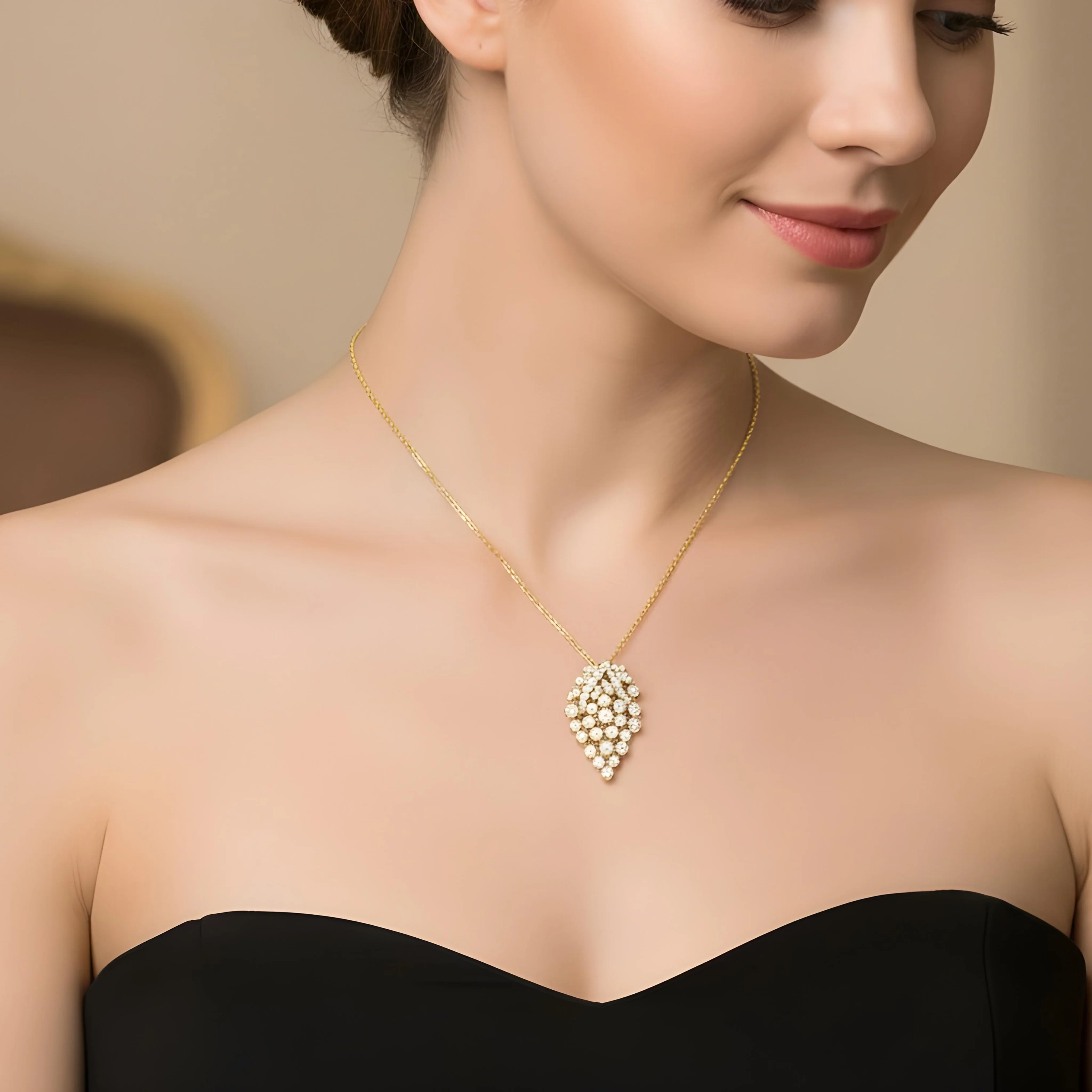 White Gold Diamond Berry Pendant & Chain Necklace 1.63ct - Image 5