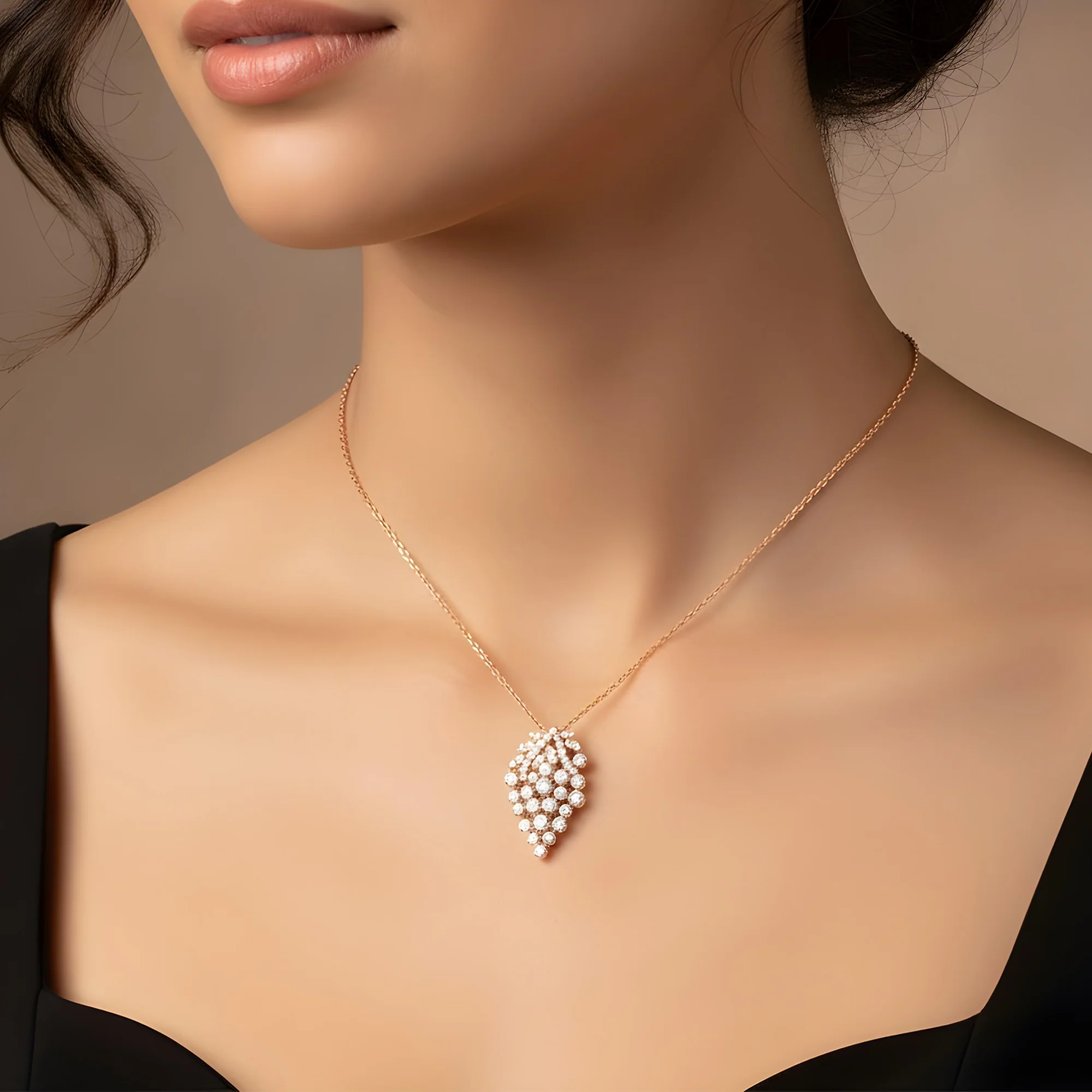 White Gold Diamond Berry Pendant & Chain Necklace 1.63ct - Image 7