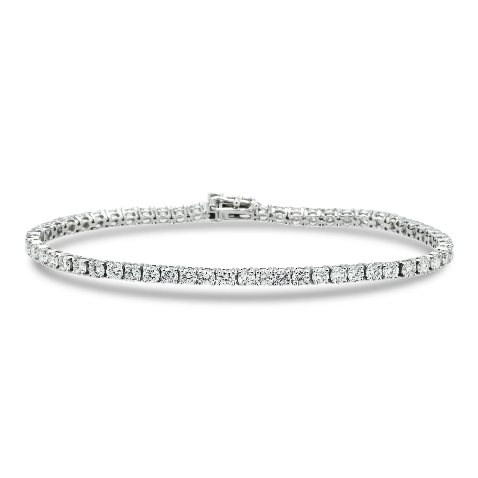 White Gold Round Cut Diamond Tennis Bracelet 4.97ct (6.5"-8.5")