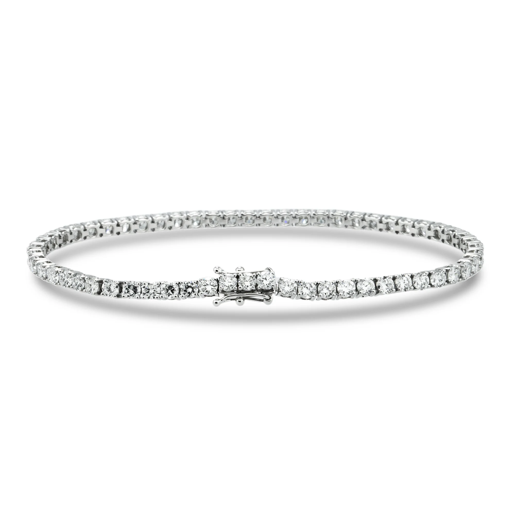 White Gold Round Cut Diamond Tennis Bracelet 4.97ct (6.5"-8.5") - Image 4