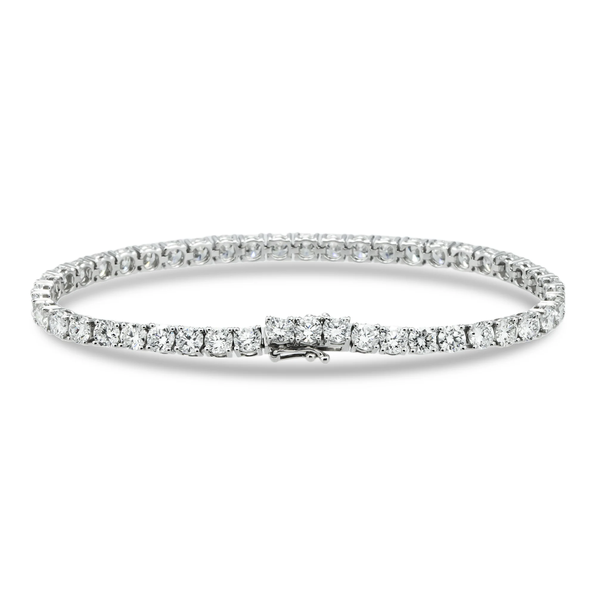 White Gold Round Cut Diamond Tennis Bracelet 7.01ct (6.5"-8.5") - Image 4
