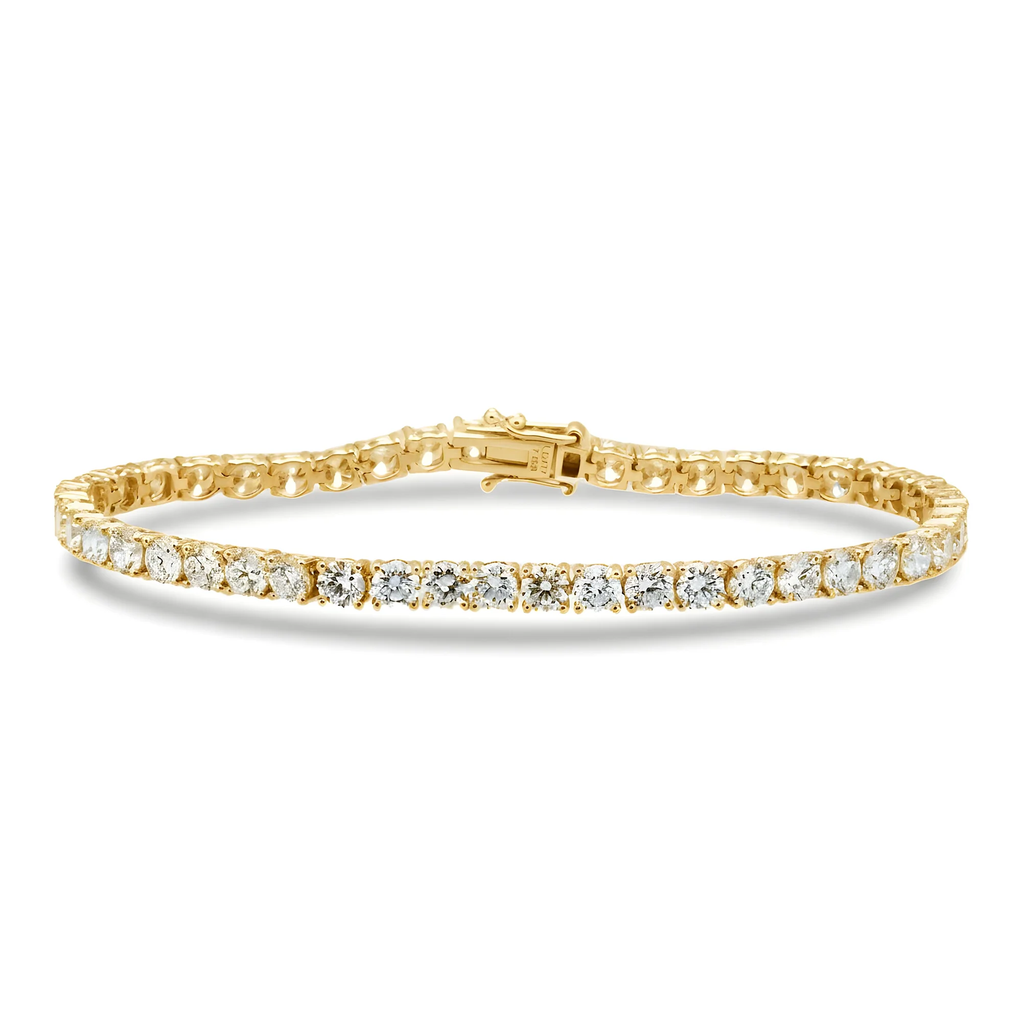 White Gold Round Cut Diamond Tennis Bracelet 7.01ct (6.5"-8.5") - Image 5