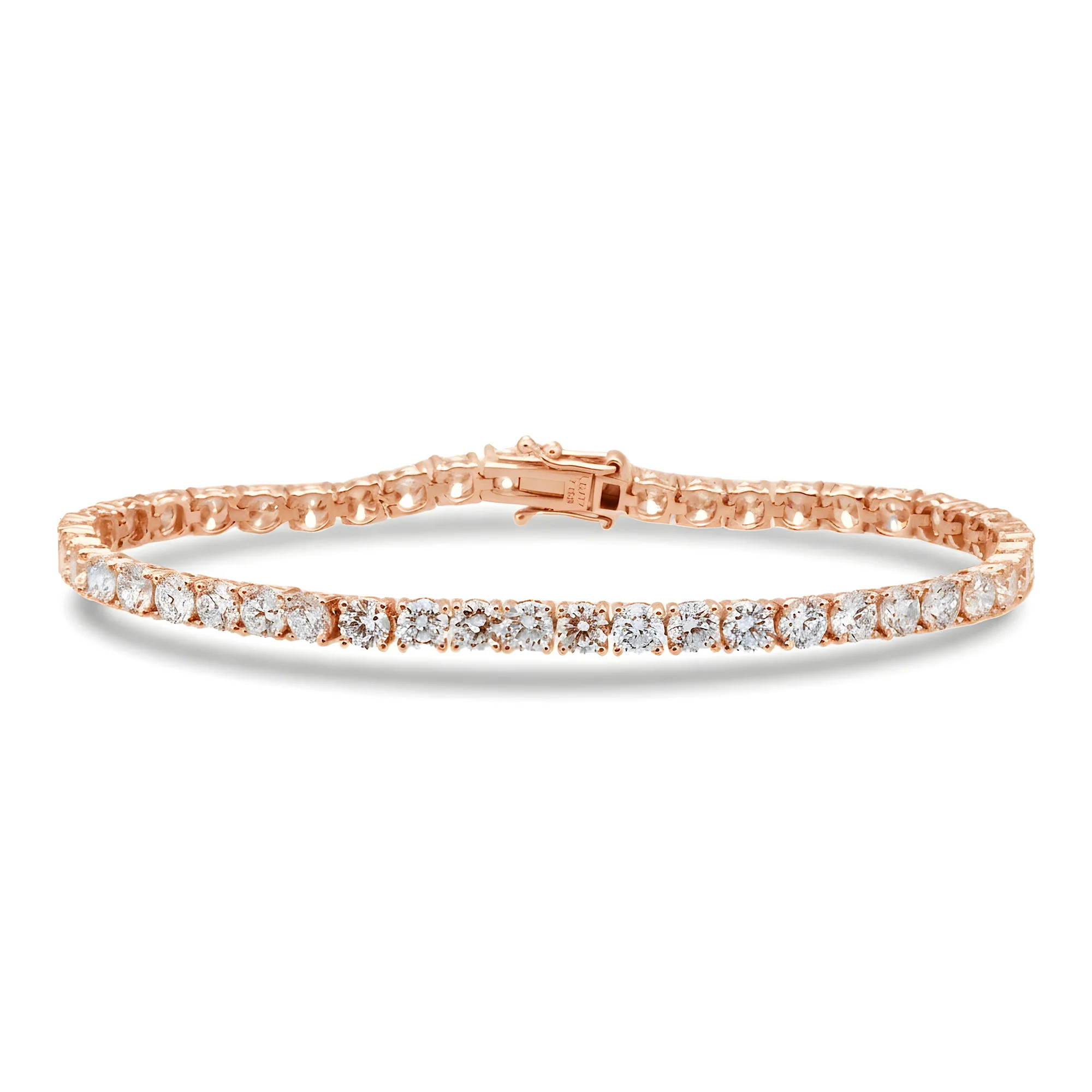 White Gold Round Cut Diamond Tennis Bracelet 7.01ct (6.5"-8.5") - Image 7