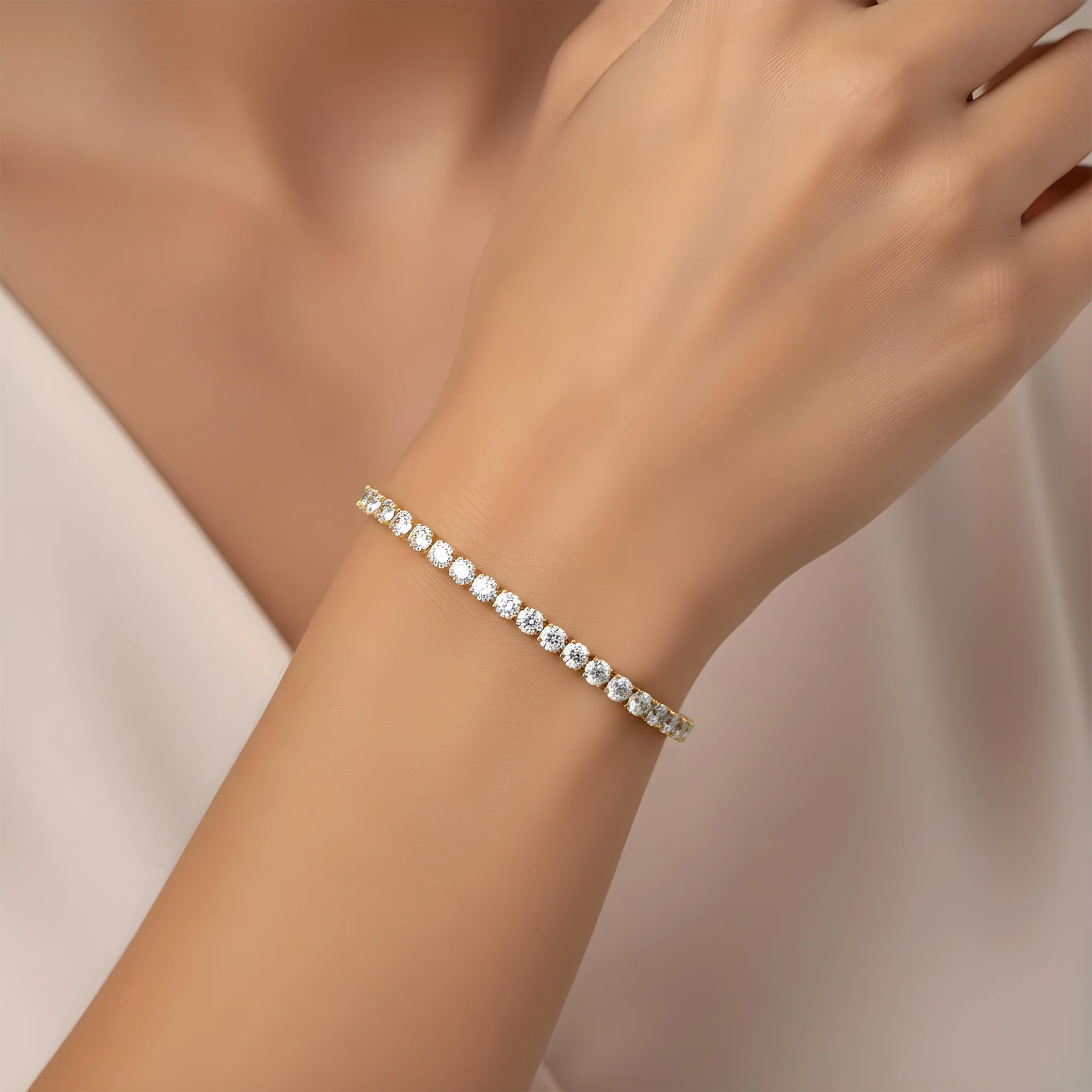 White Gold Round Cut Diamond Tennis Bracelet 9.85ct *Best Seller* - Image 6