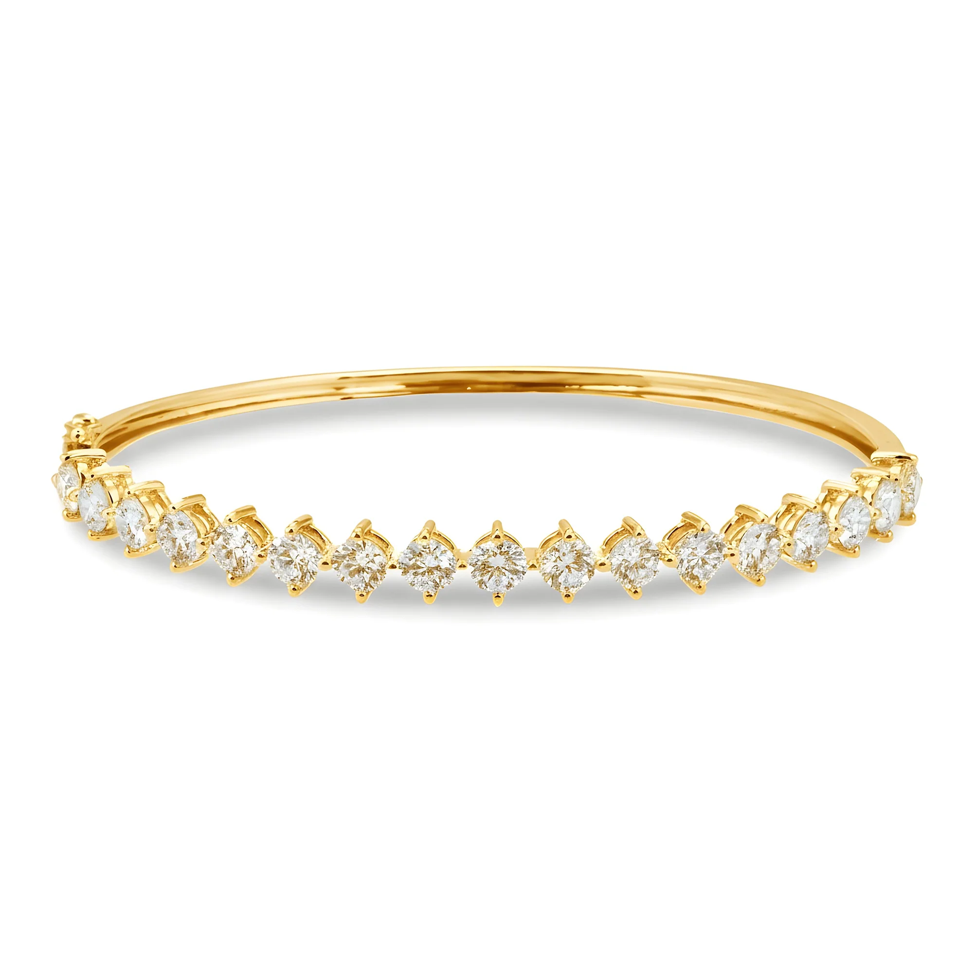 White Gold Round Diamond Satellite Bangle Bracelet 3.74ct - Image 6