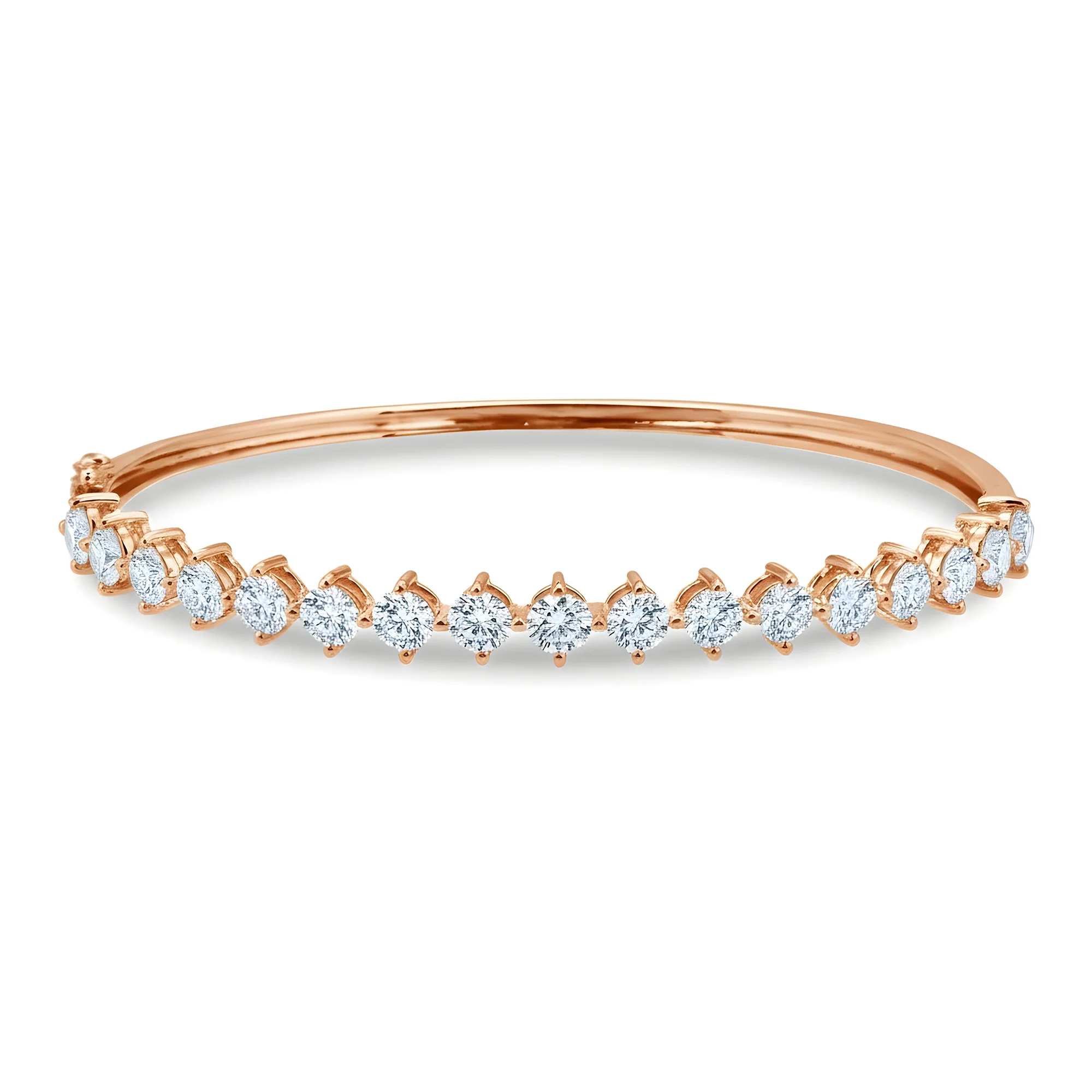 White Gold Round Diamond Satellite Bangle Bracelet 3.74ct - Image 8