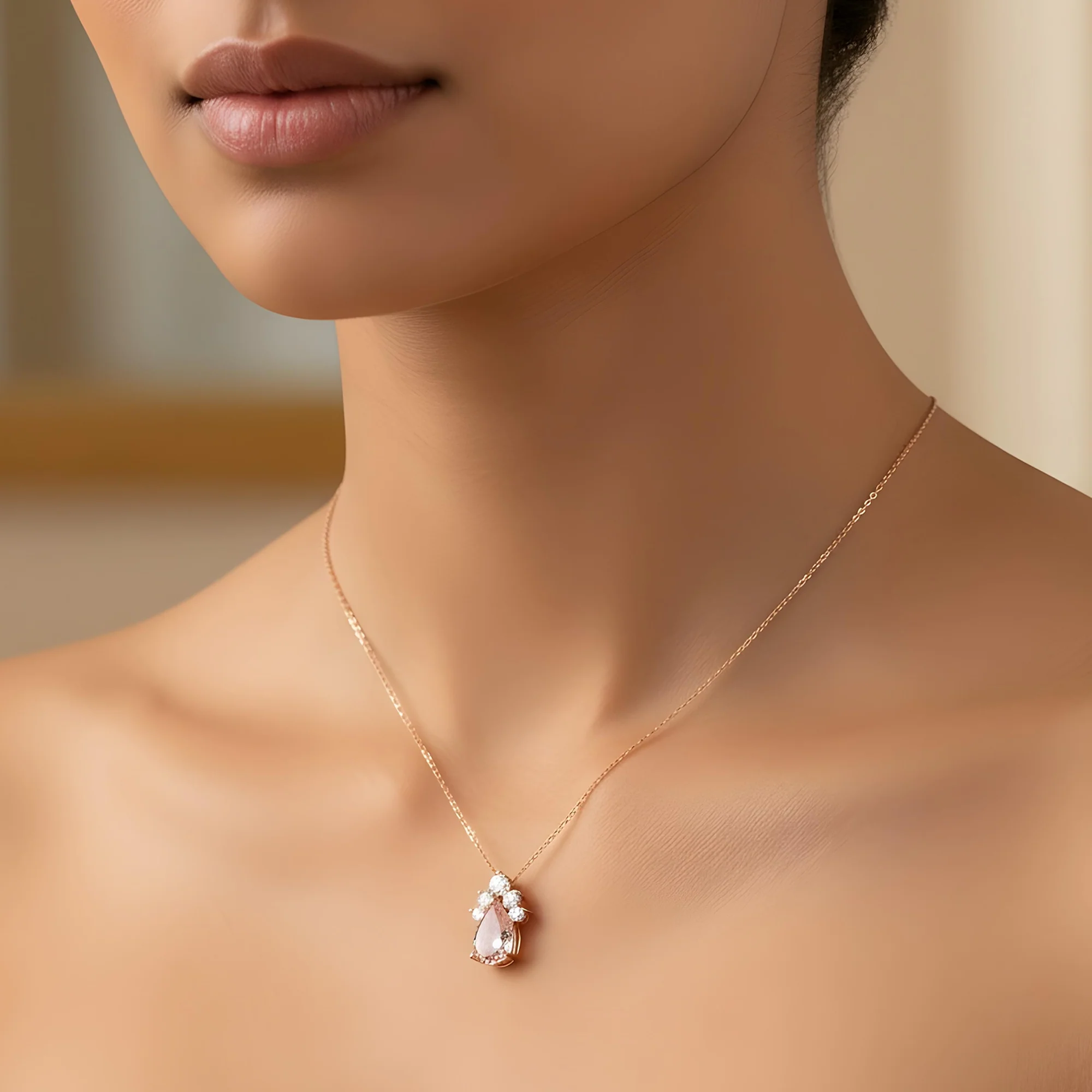 14K & 18K White Gold Pear Cut Fancy Pink Diamond Mini Pendant Necklace 1.87ctw - Image 6