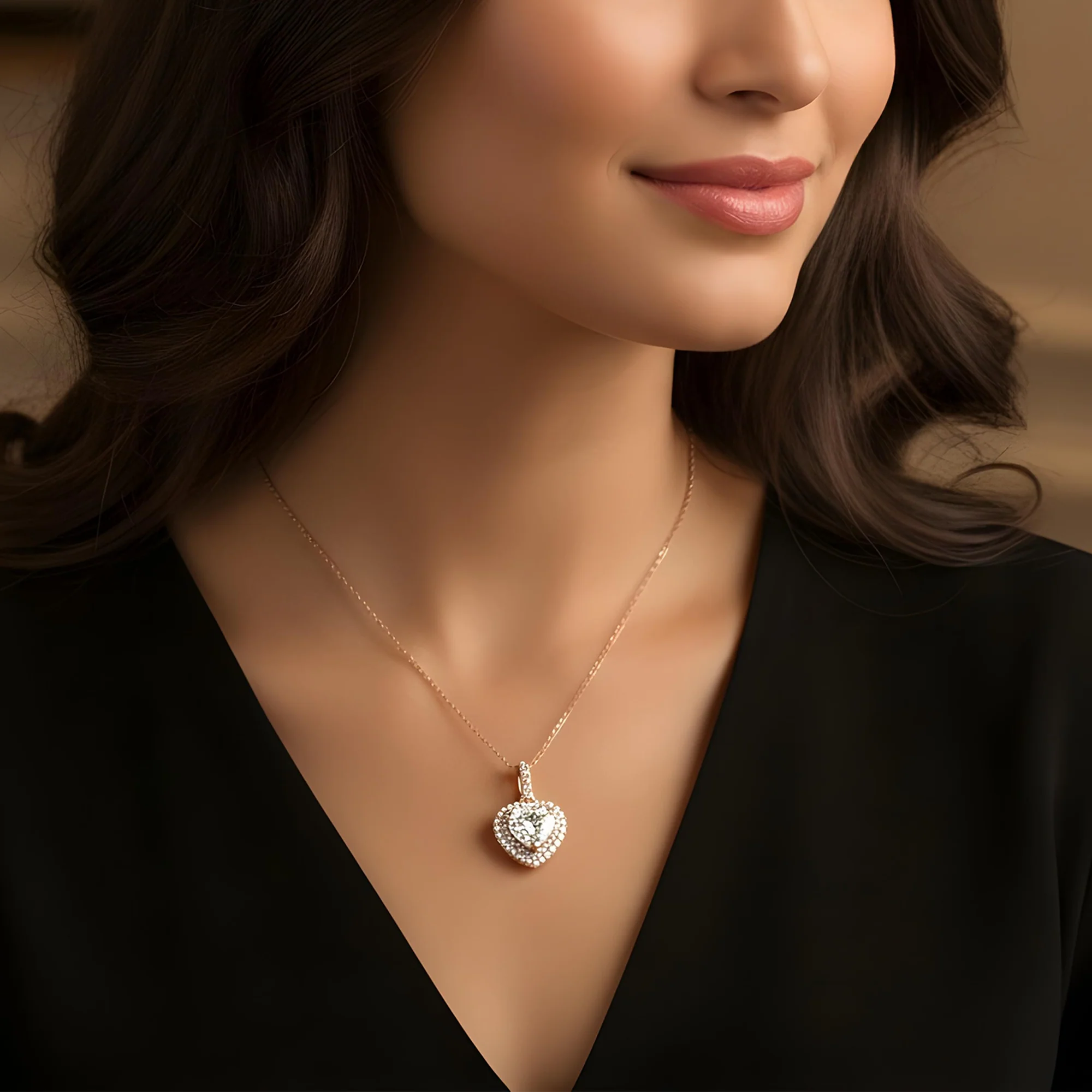 14K & 18K White Gold Heart Cut Diamond Pendant Necklace 3.07ctw - Image 6