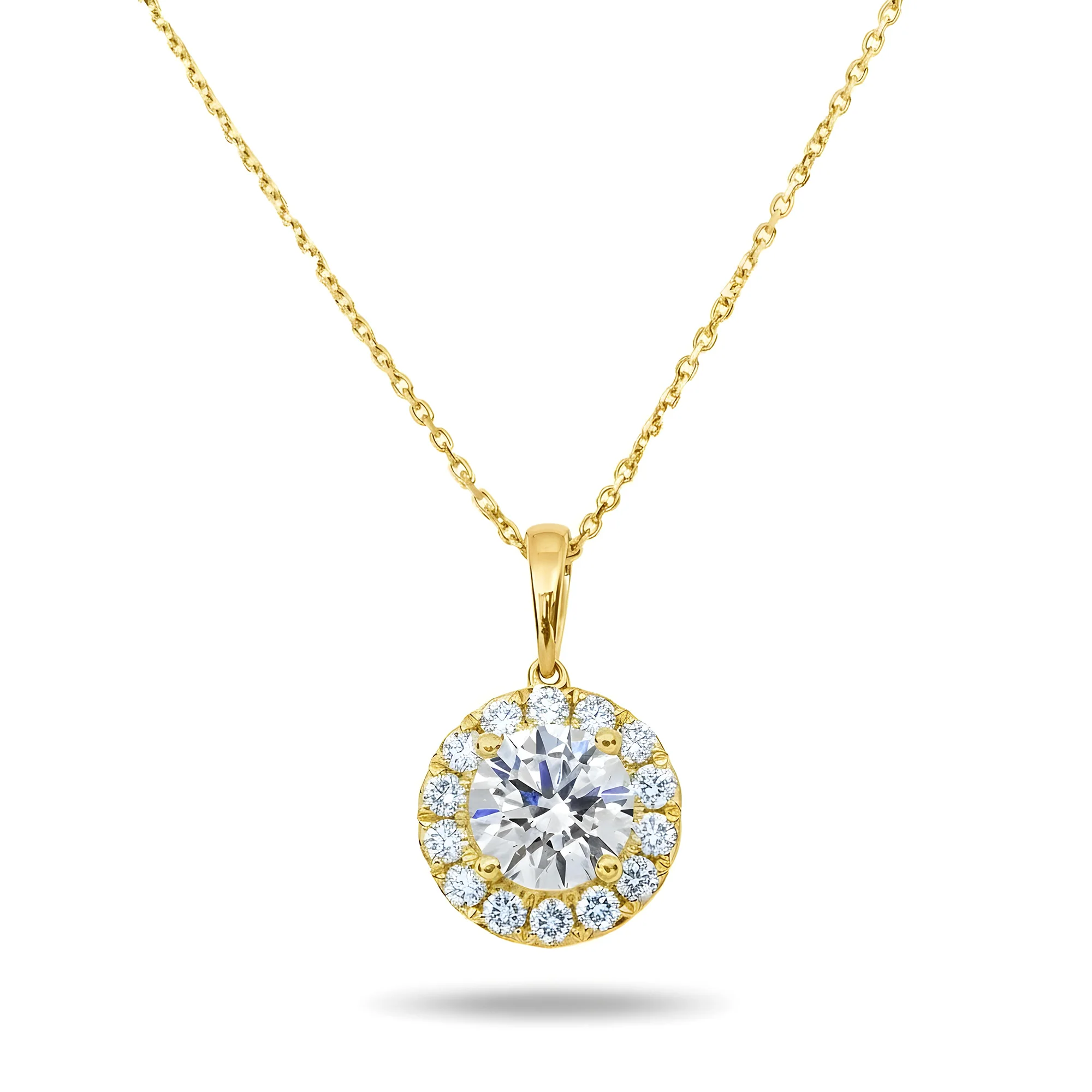 14K & 18K White Gold Round Diamond Pendant & Chain Necklace 2.07ct - Image 4