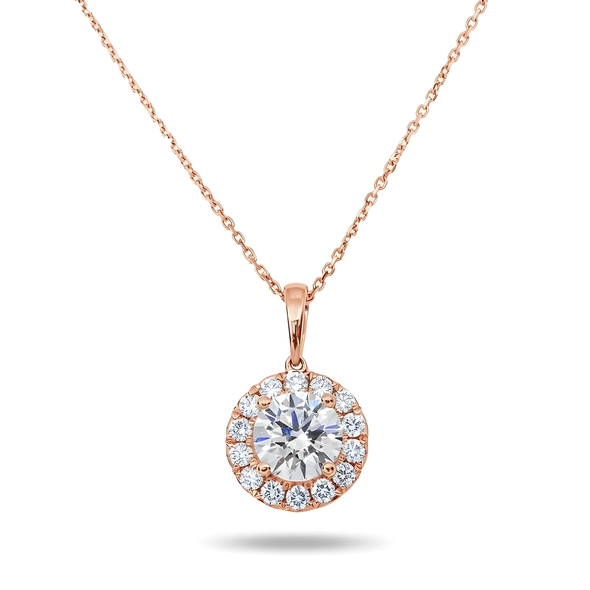 14K & 18K White Gold Round Diamond Pendant & Chain Necklace 2.07ct - Image 6