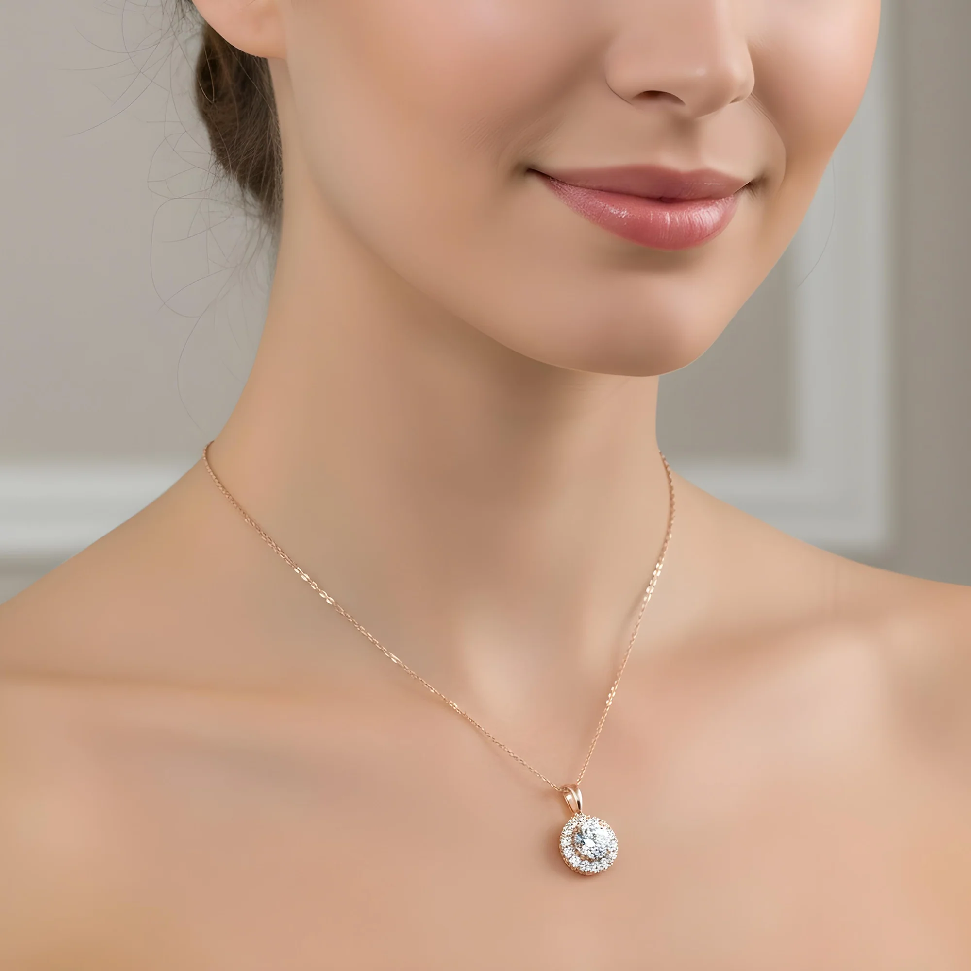14K & 18K White Gold Round Diamond Pendant & Chain Necklace 2.07ct - Image 7