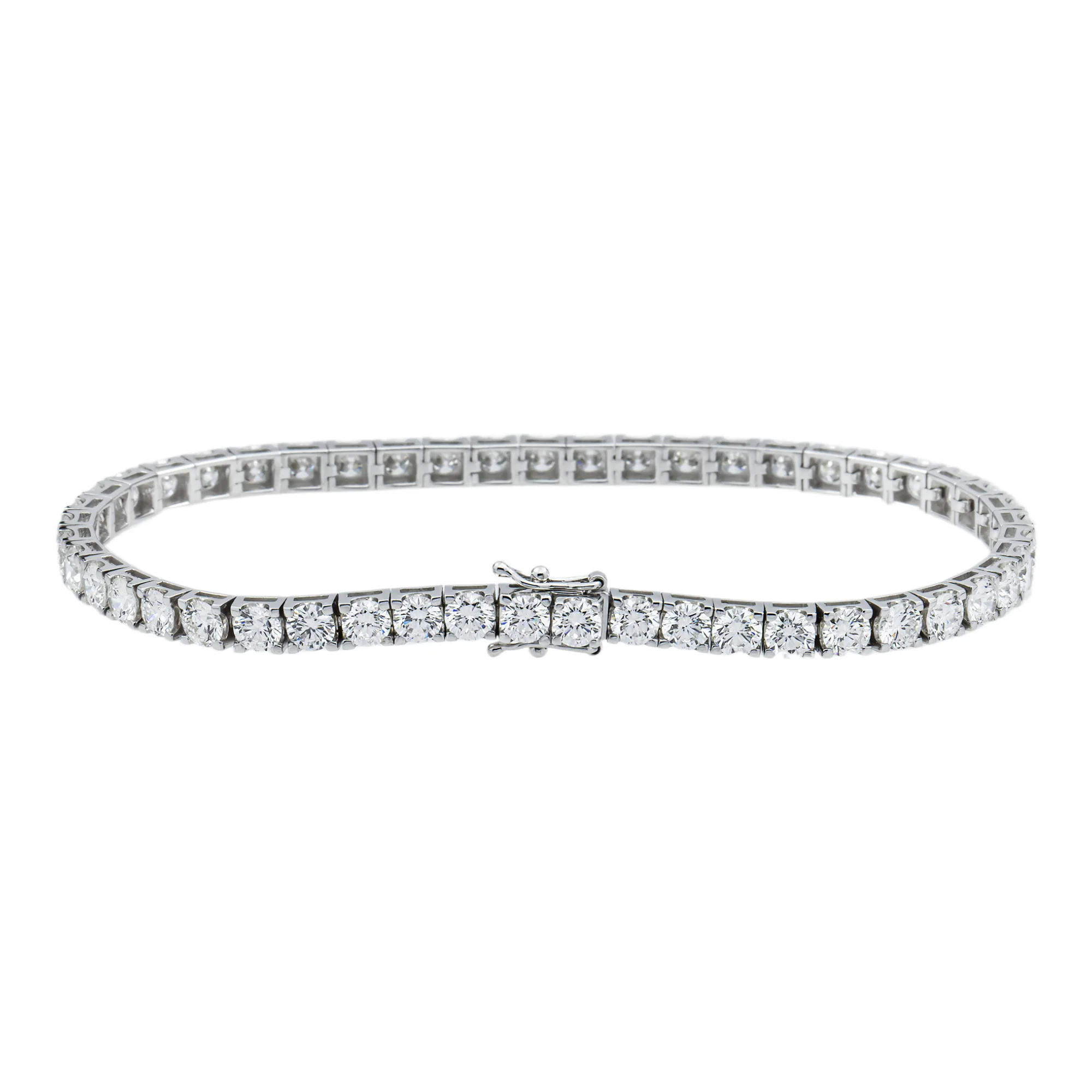 White Gold Round Diamond Tennis Bracelet 10.02ct  (6"-8") - Image 3