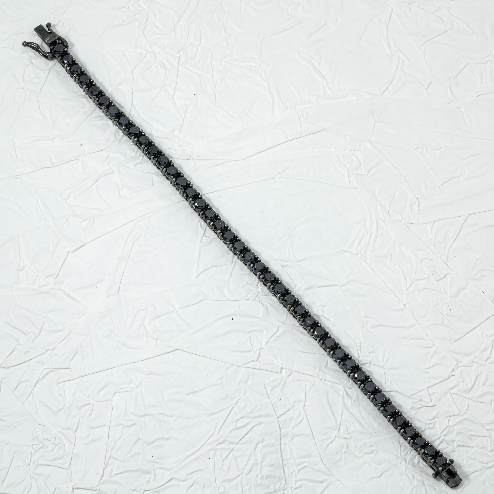 14K Black Gold Black Round Diamond Tennis Bracelet 12.56ct - Image 3