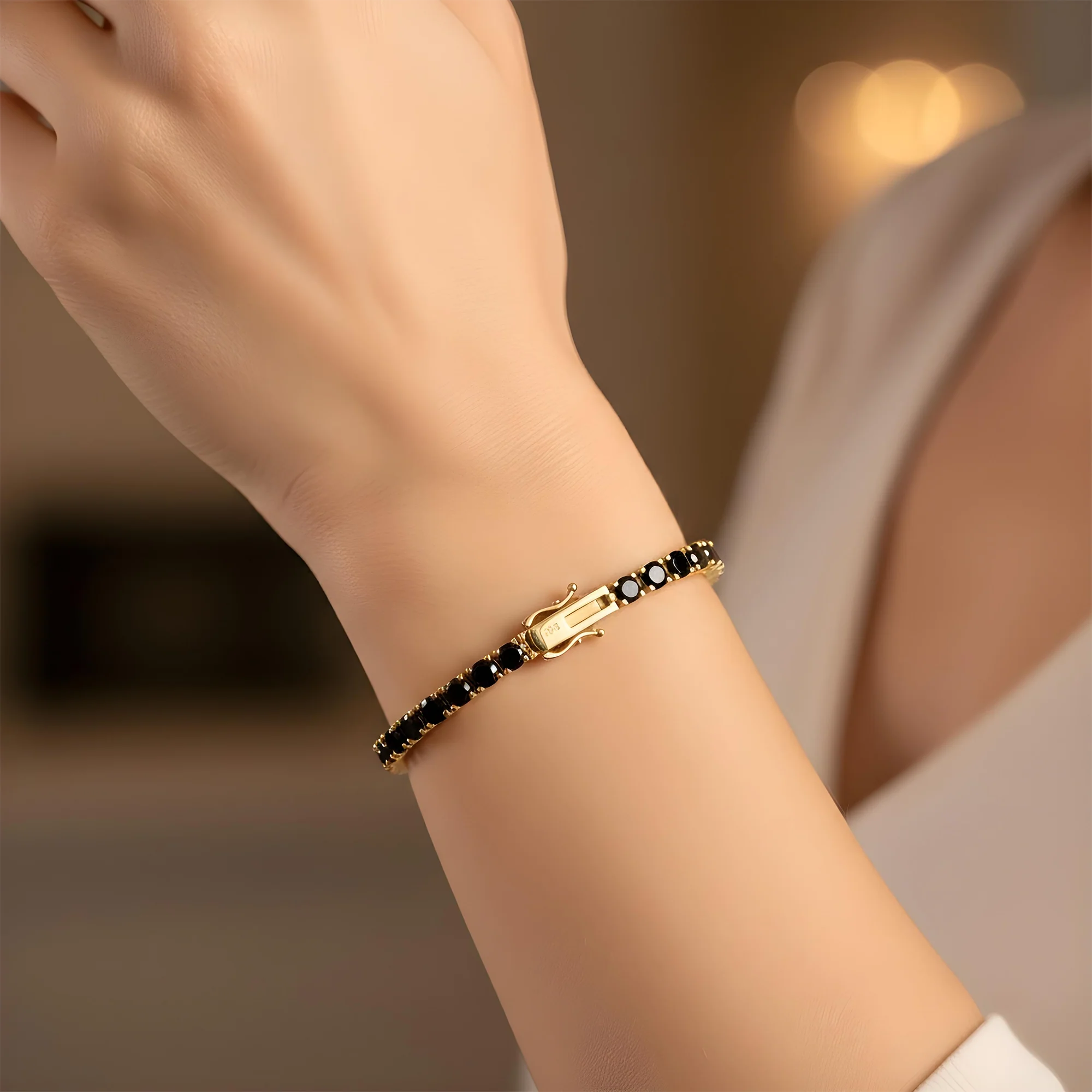 14K Black Gold Black Round Diamond Tennis Bracelet 12.56ct - Image 6