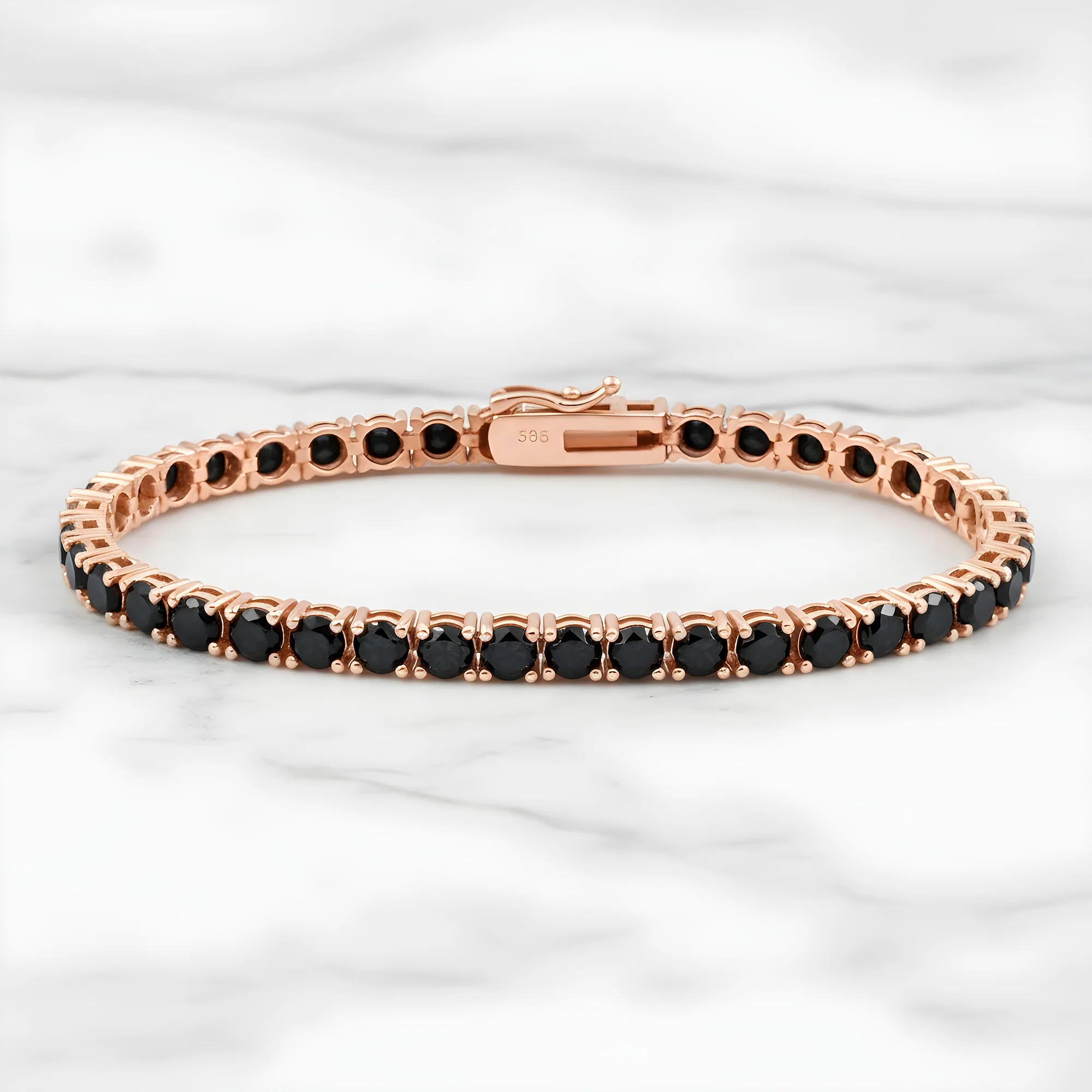 14K Black Gold Black Round Diamond Tennis Bracelet 12.56ct - Image 7