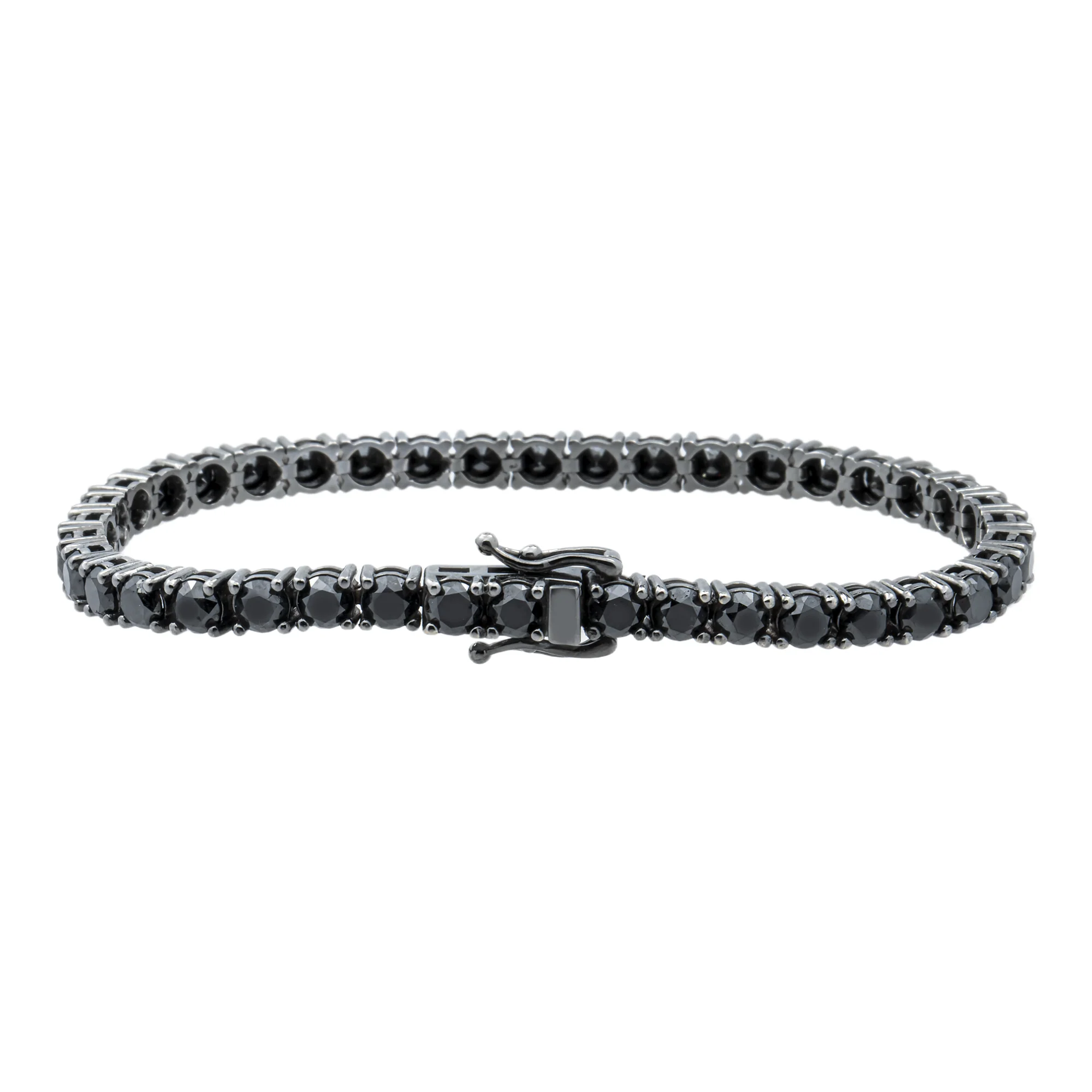 14K Black Gold Black Round Diamond Tennis Bracelet 12.56ct - Image 5