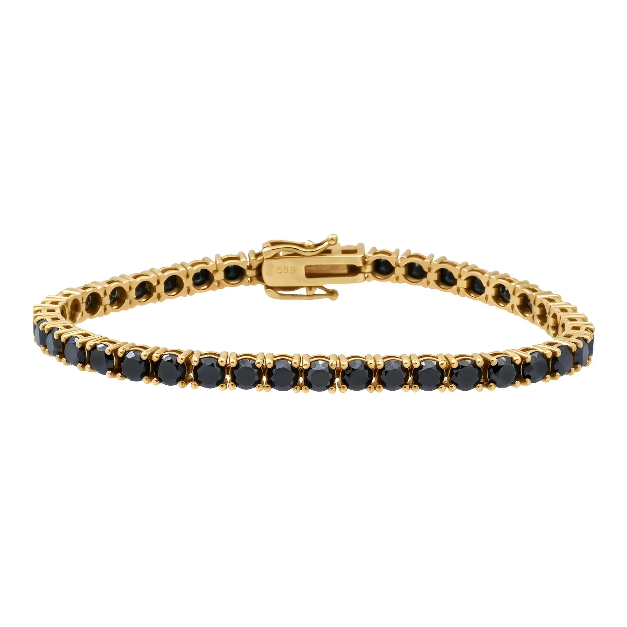 14K Black Gold Black Round Diamond Tennis Bracelet 12.56ct - Image 6