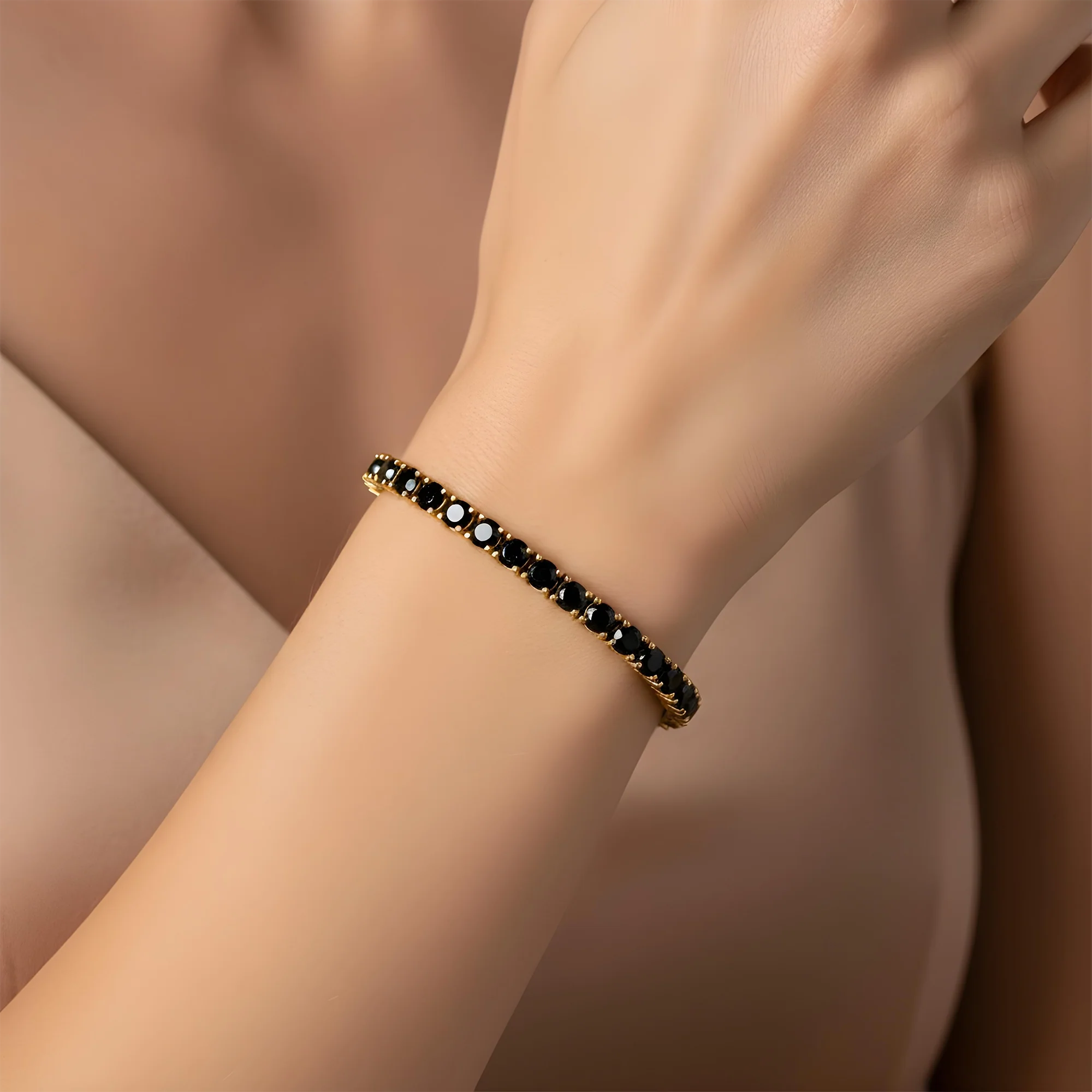 14K Black Gold Black Round Diamond Tennis Bracelet 12.56ct - Image 7
