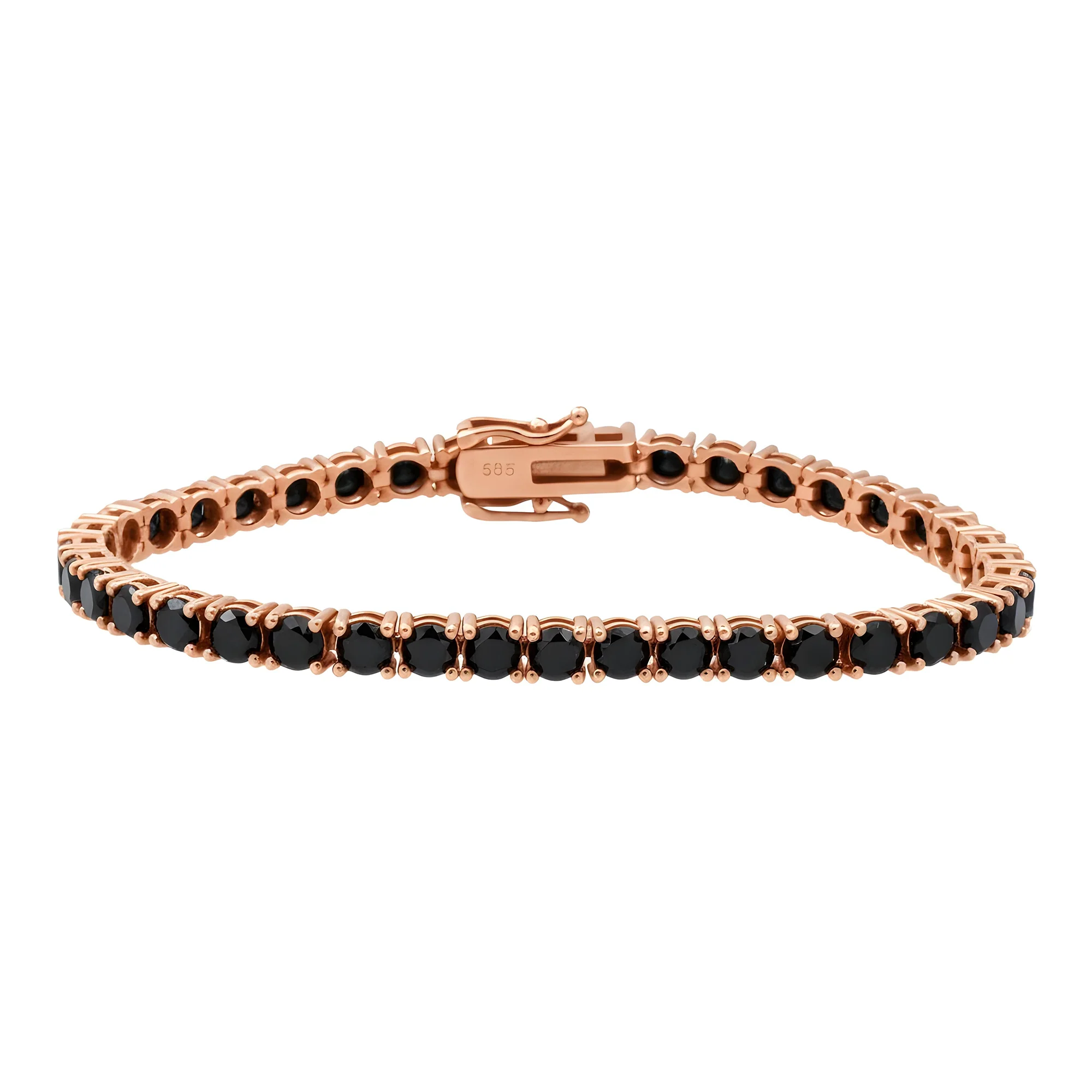 14K Black Gold Black Round Diamond Tennis Bracelet 12.56ct - Image 8