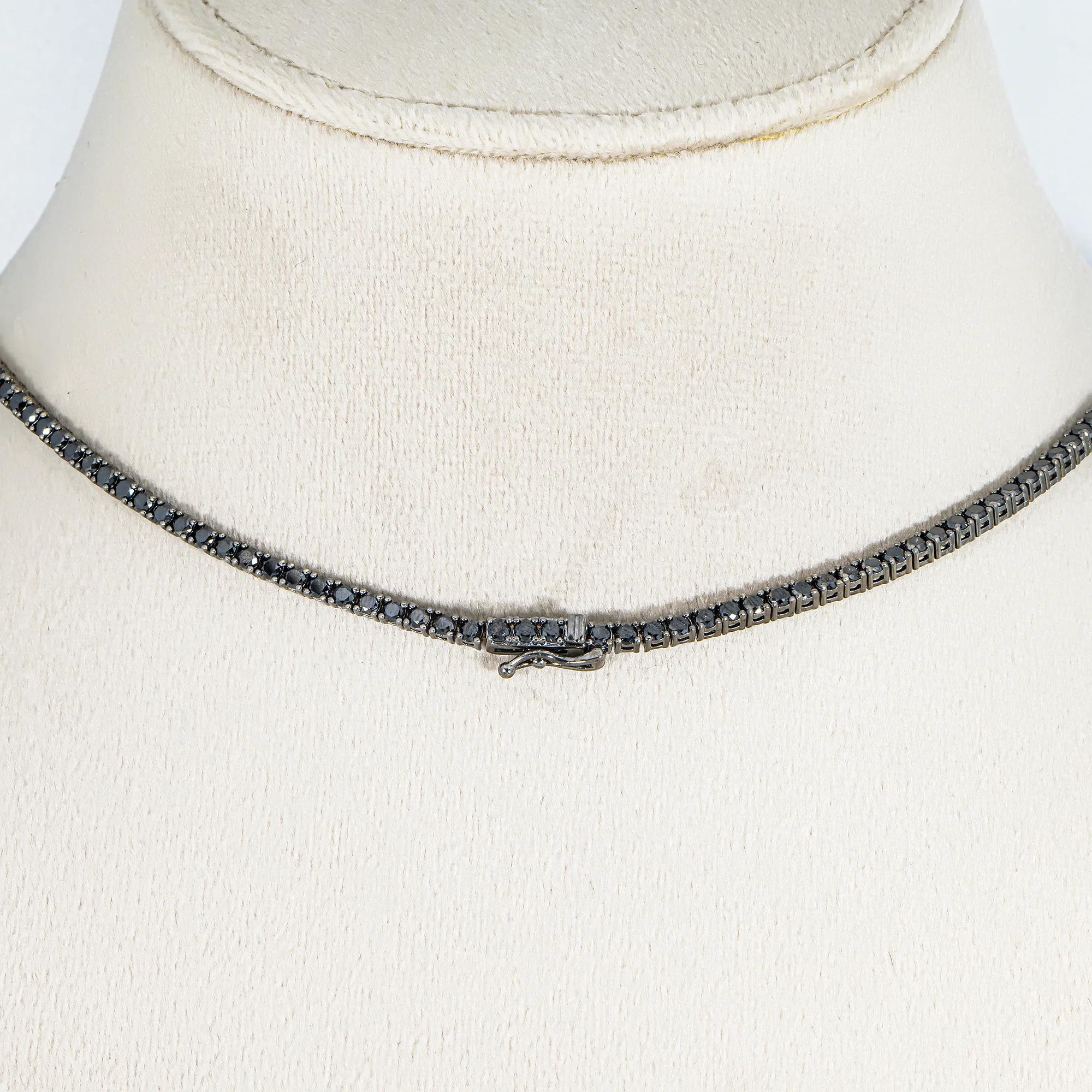 14K Black Gold Black Round Diamond Tennis Chain 9.65ct - Image 3