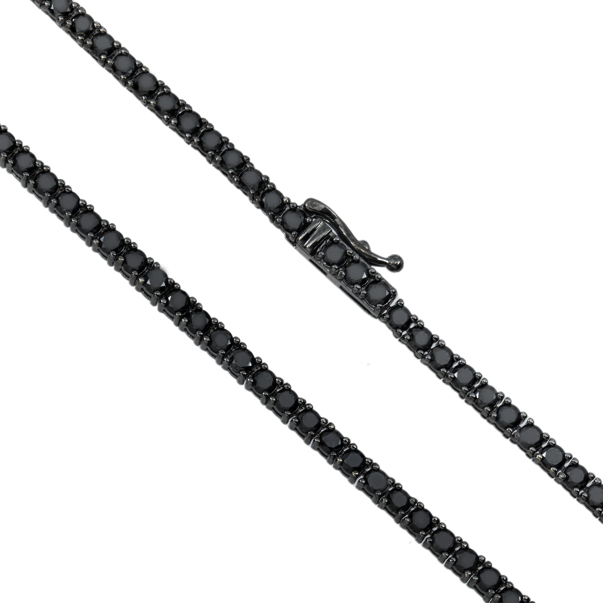 14K Black Gold Black Round Diamond Tennis Chain 9.65ct - Image 4