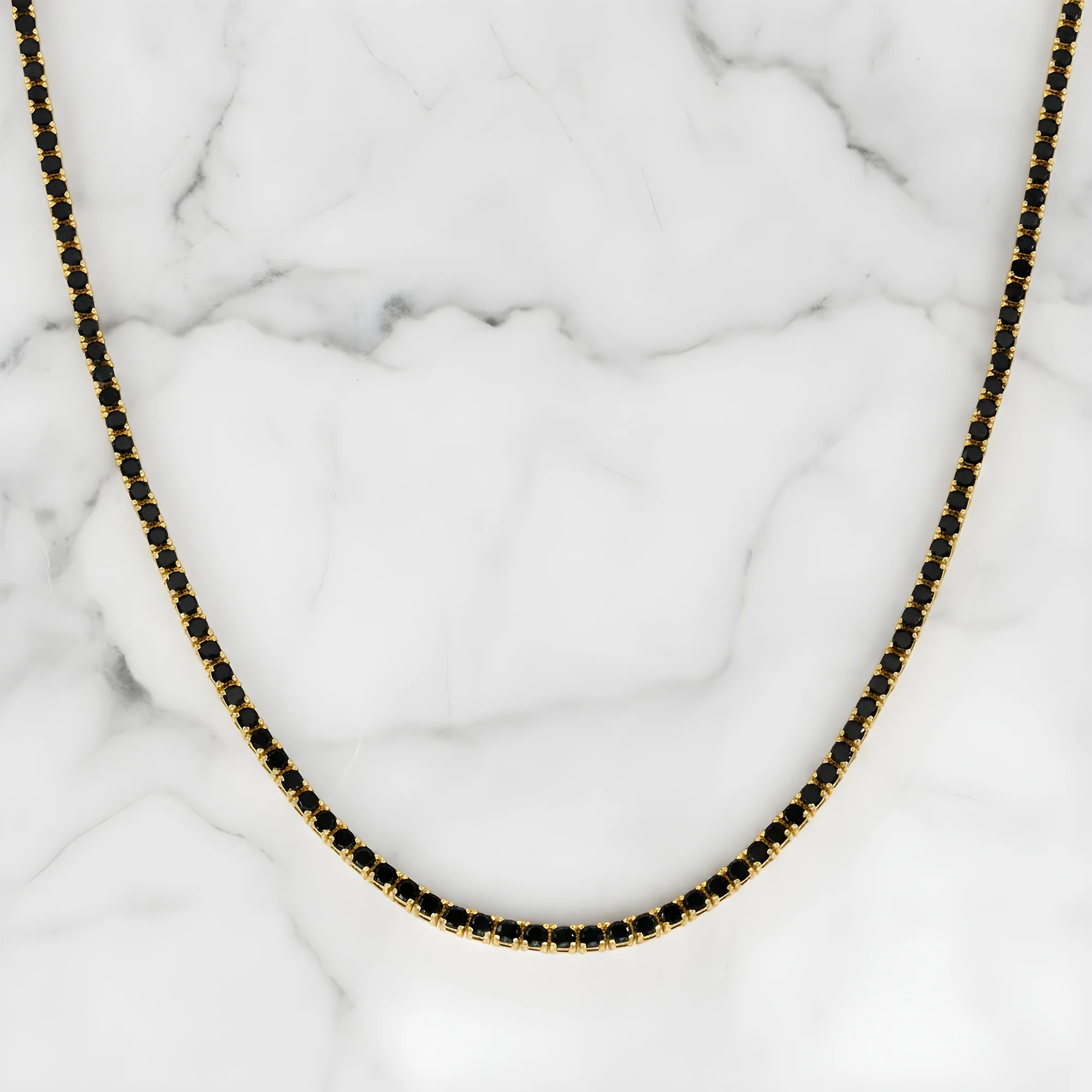 14K Black Gold Black Round Diamond Tennis Chain 9.65ct - Image 5