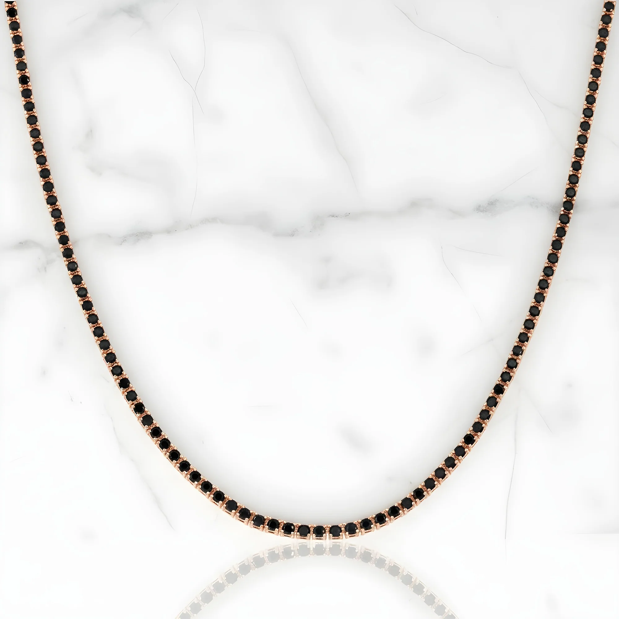 14K Black Gold Black Round Diamond Tennis Chain 9.65ct - Image 7