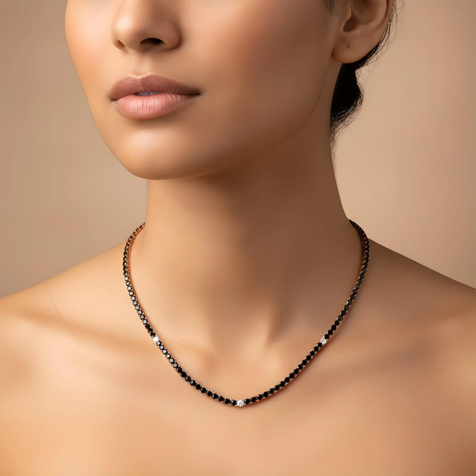 14K Black Gold Black & White Round Diamond Tennis Chain 15.03ct - Image 10
