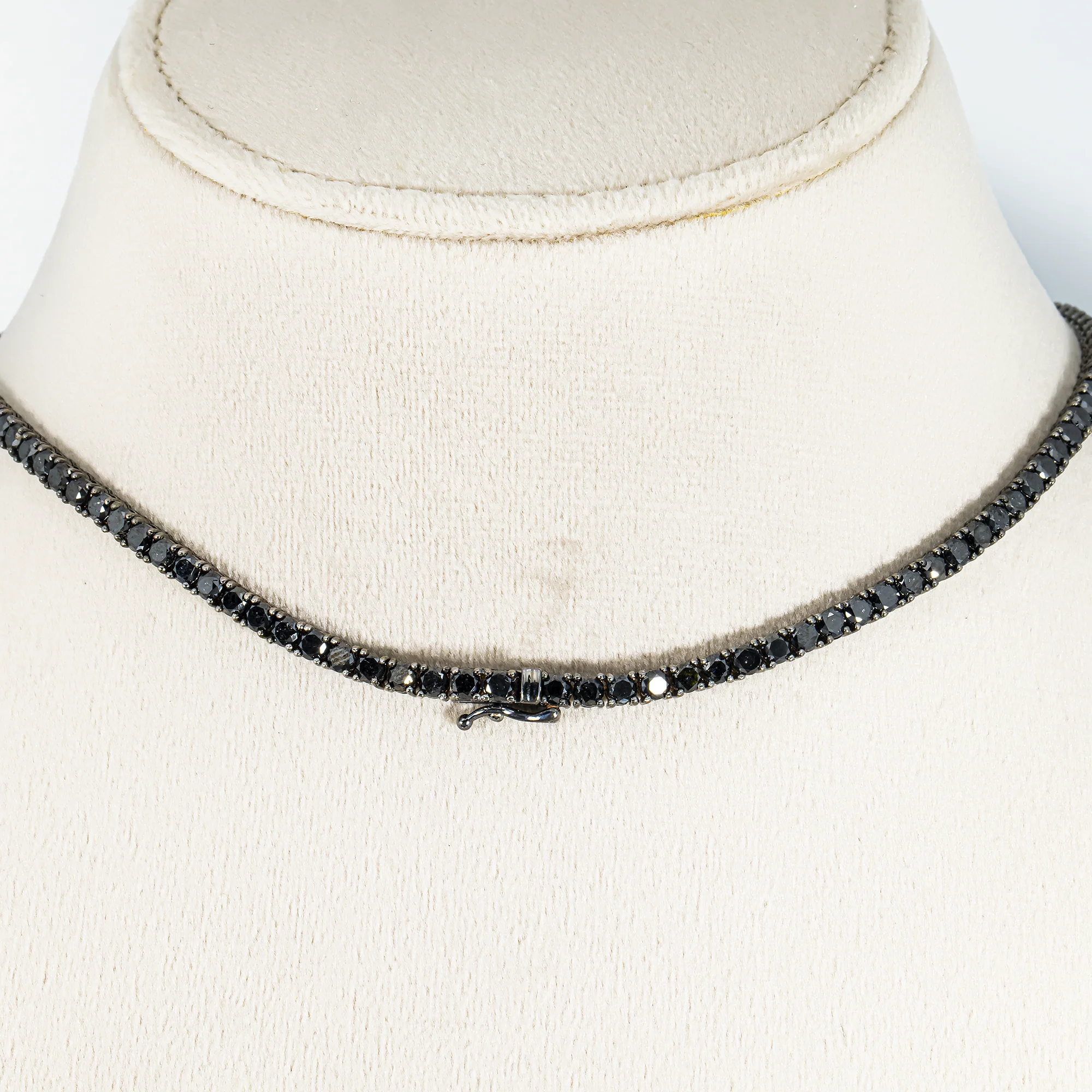 14K Black Gold Black & White Round Diamond Tennis Chain 15.03ct - Image 3