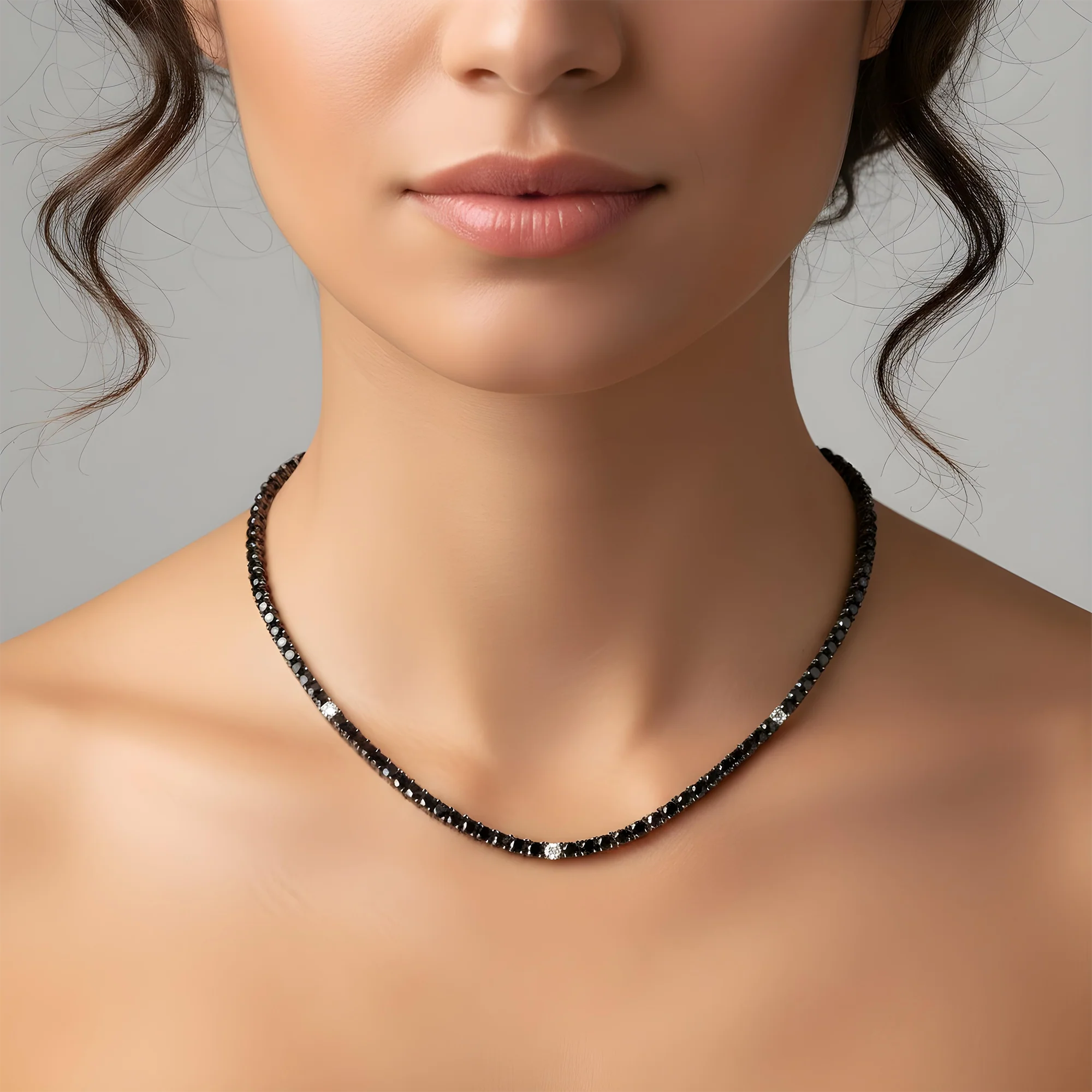 14K Black Gold Black & White Round Diamond Tennis Chain 15.03ct - Image 5