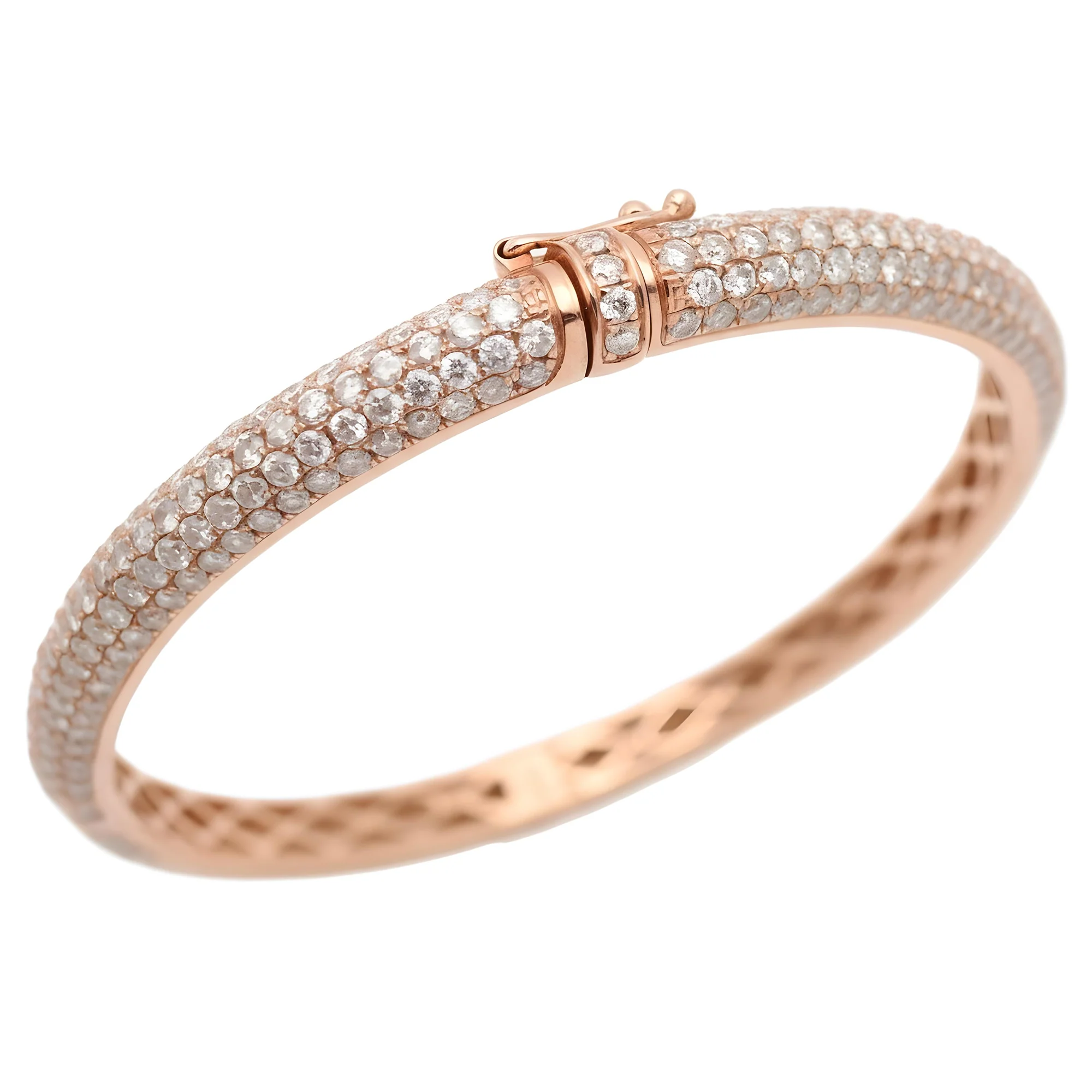 14K Gold Full Pave Diamond Bangles 8.0ct - Image 10
