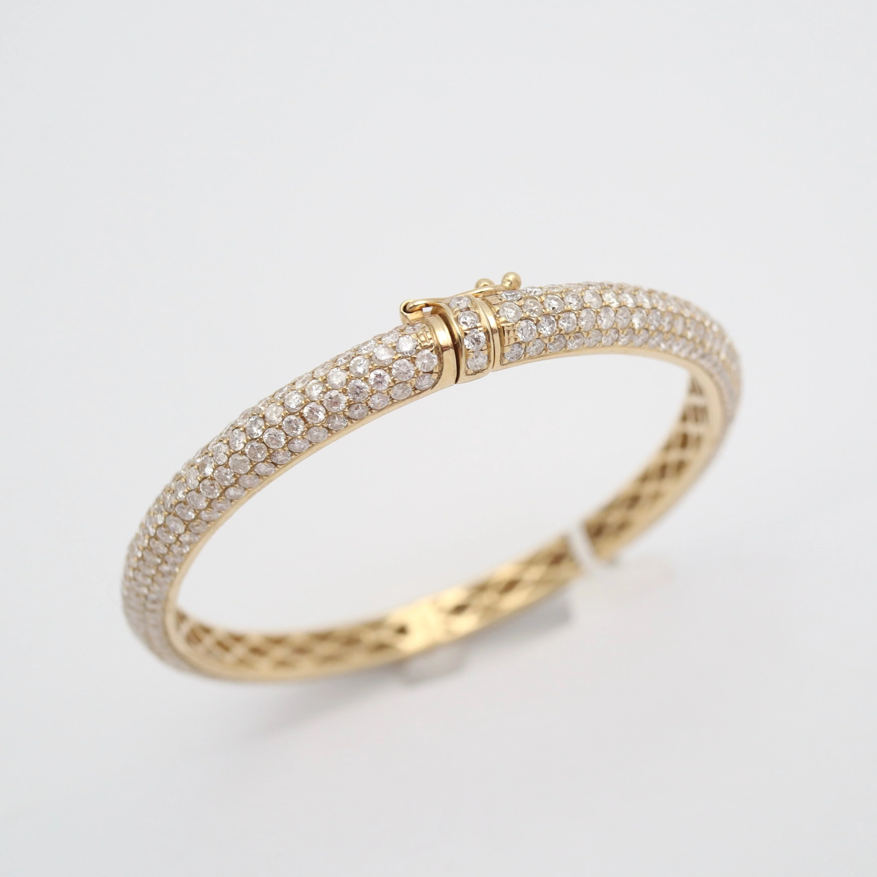 14K Gold Full Pave Diamond Bangles 8.0ct - Image 5