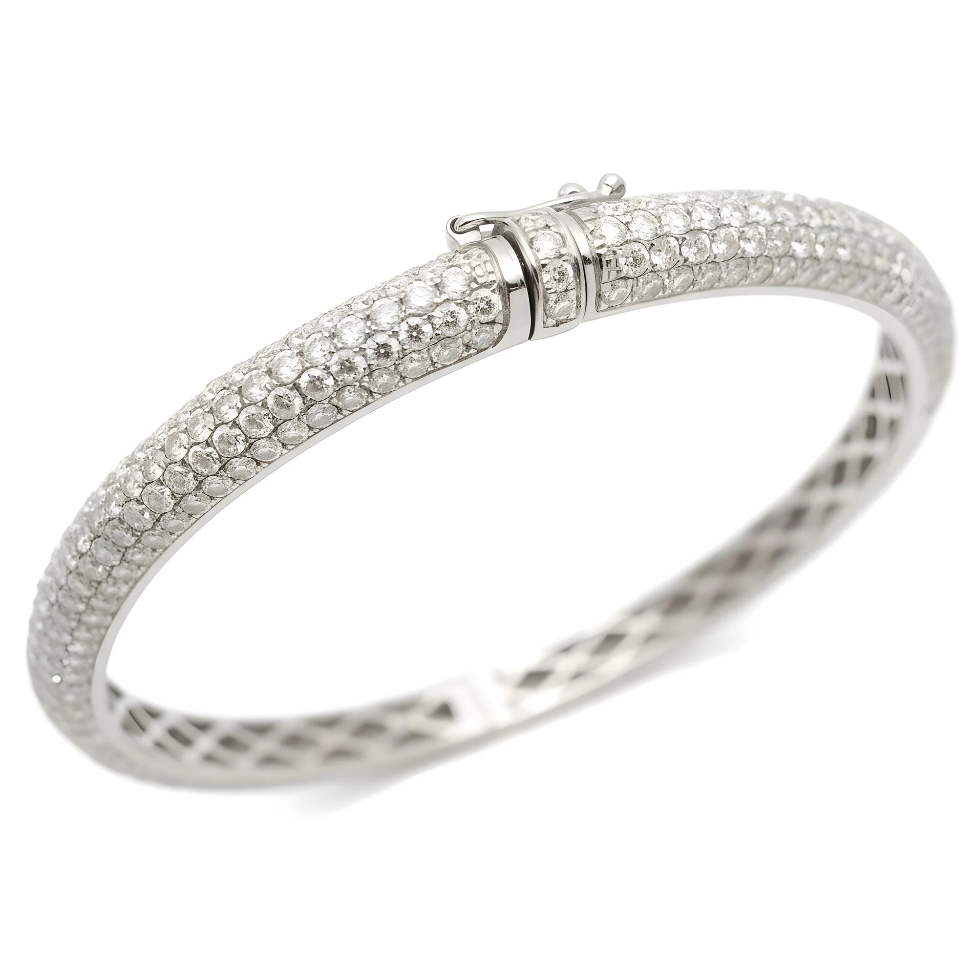 14K Gold Full Pave Diamond Bangles 8.0ct - Image 7