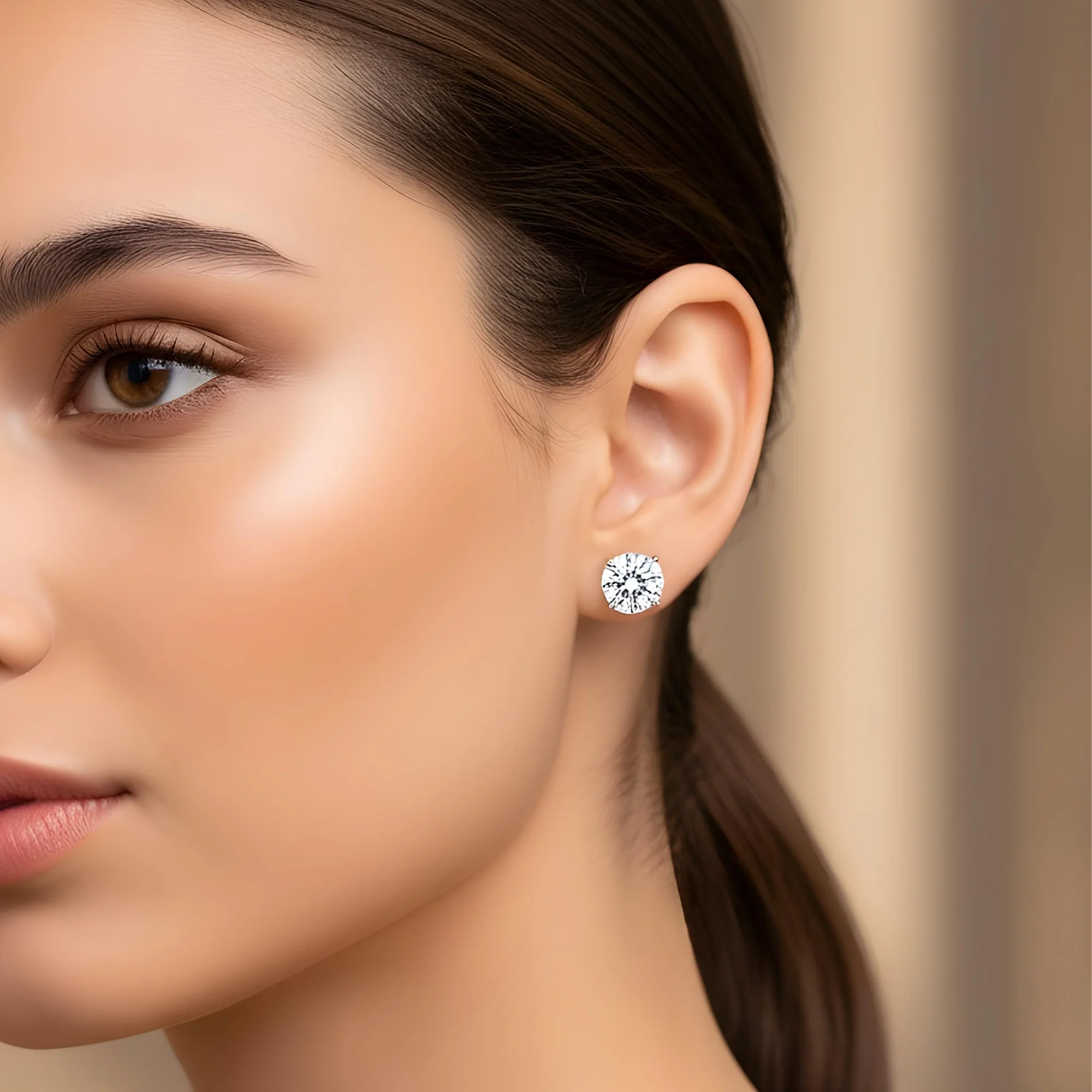14K IGI Certified 4.10ct Each Solitaire Round Diamond Stud Earrings 8.20ctw - Image 9