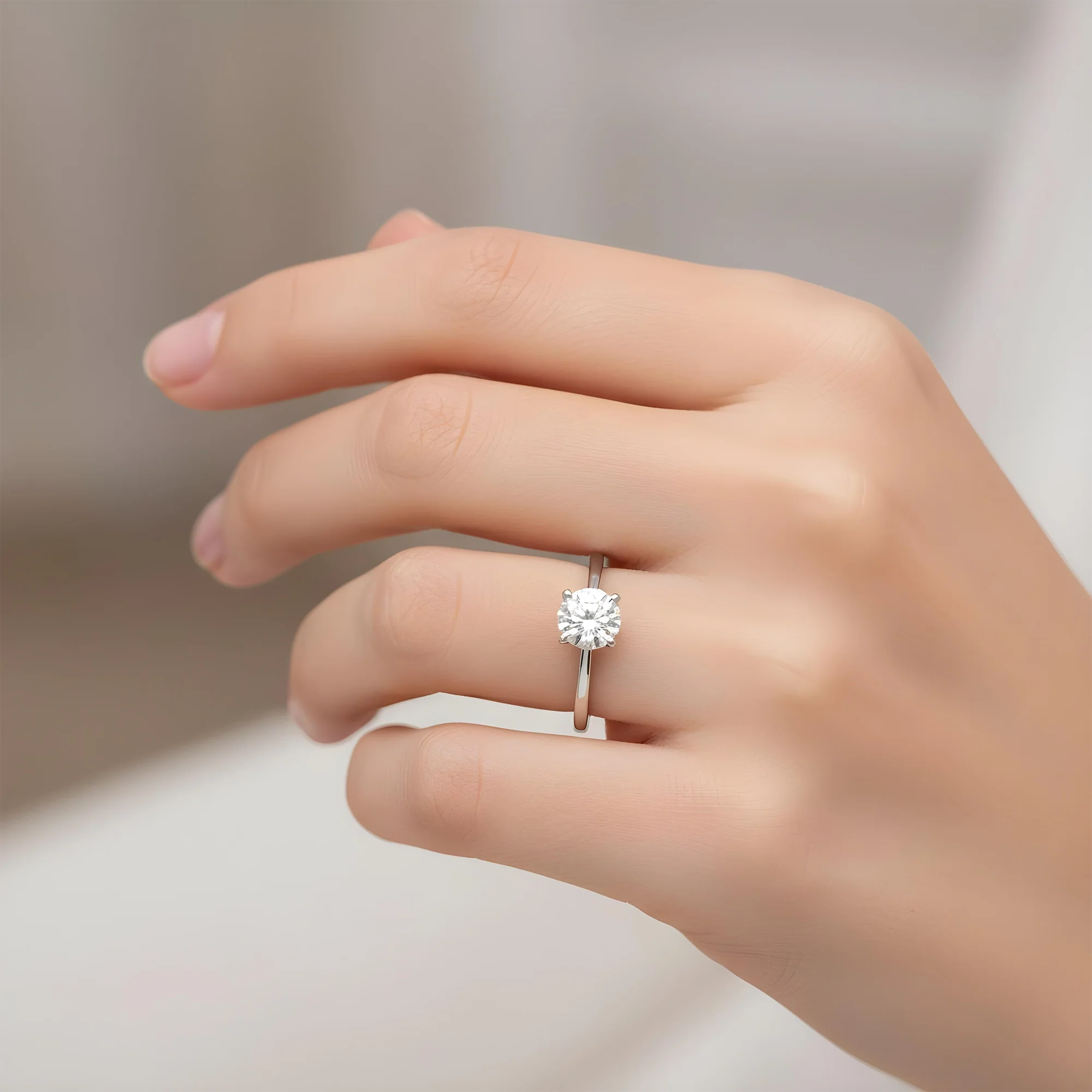 14K Rose Gold Round Solitaire Diamond Engagement Ring 1.16ct - Image 2