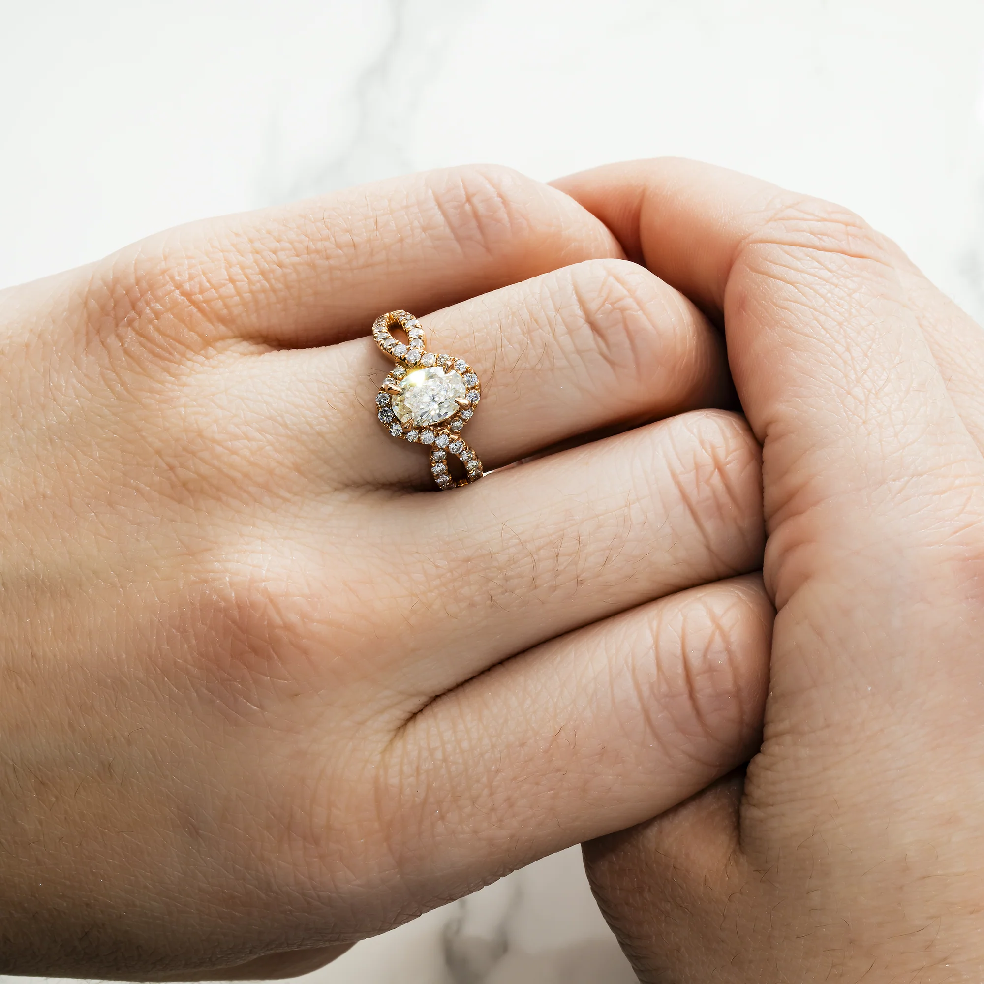 14K Rose Gold 1.02ct Oval Cut Diamond Engagement Ring 1.52ctw - Image 2