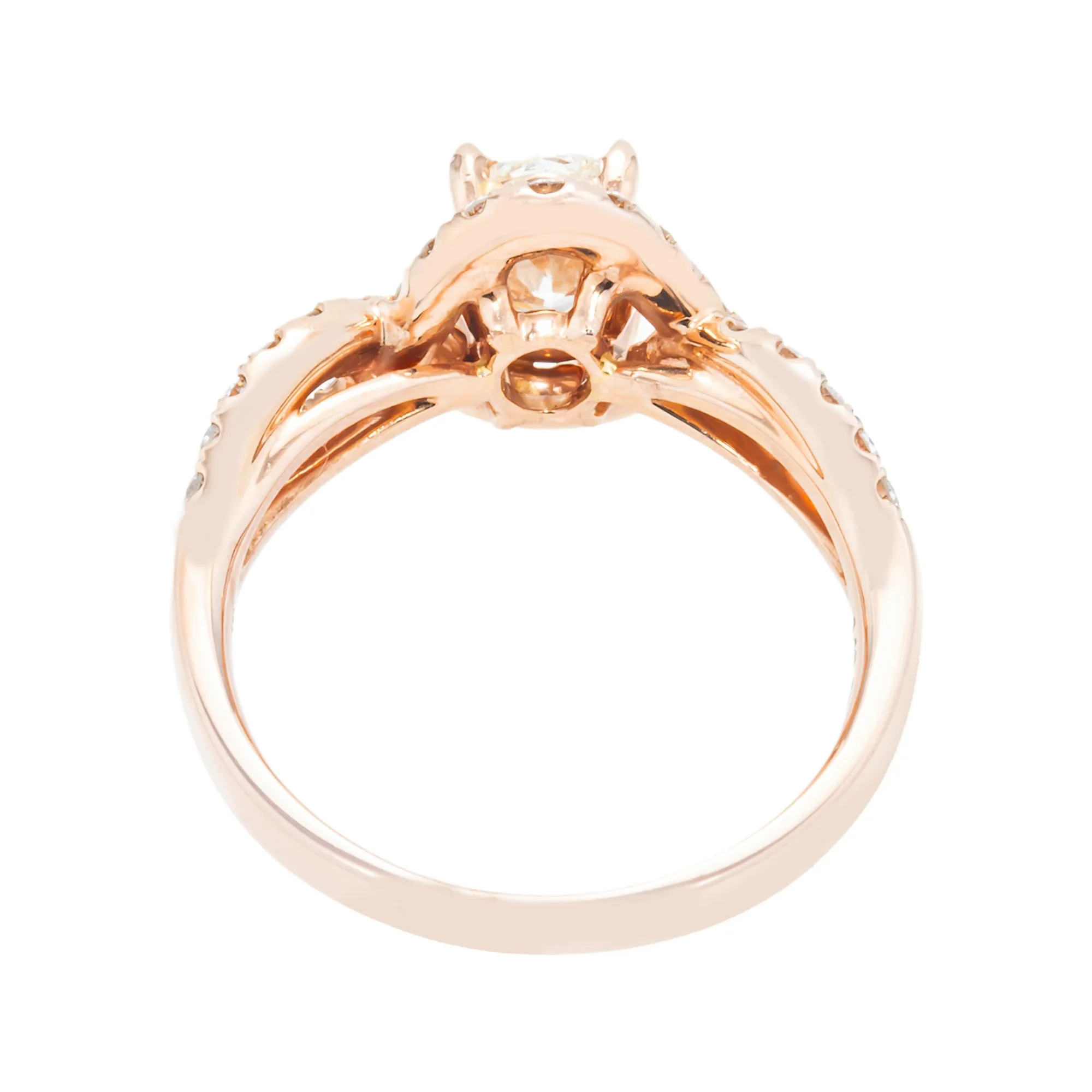 14K Rose Gold 1.02ct Oval Cut Diamond Engagement Ring 1.52ctw - Image 4