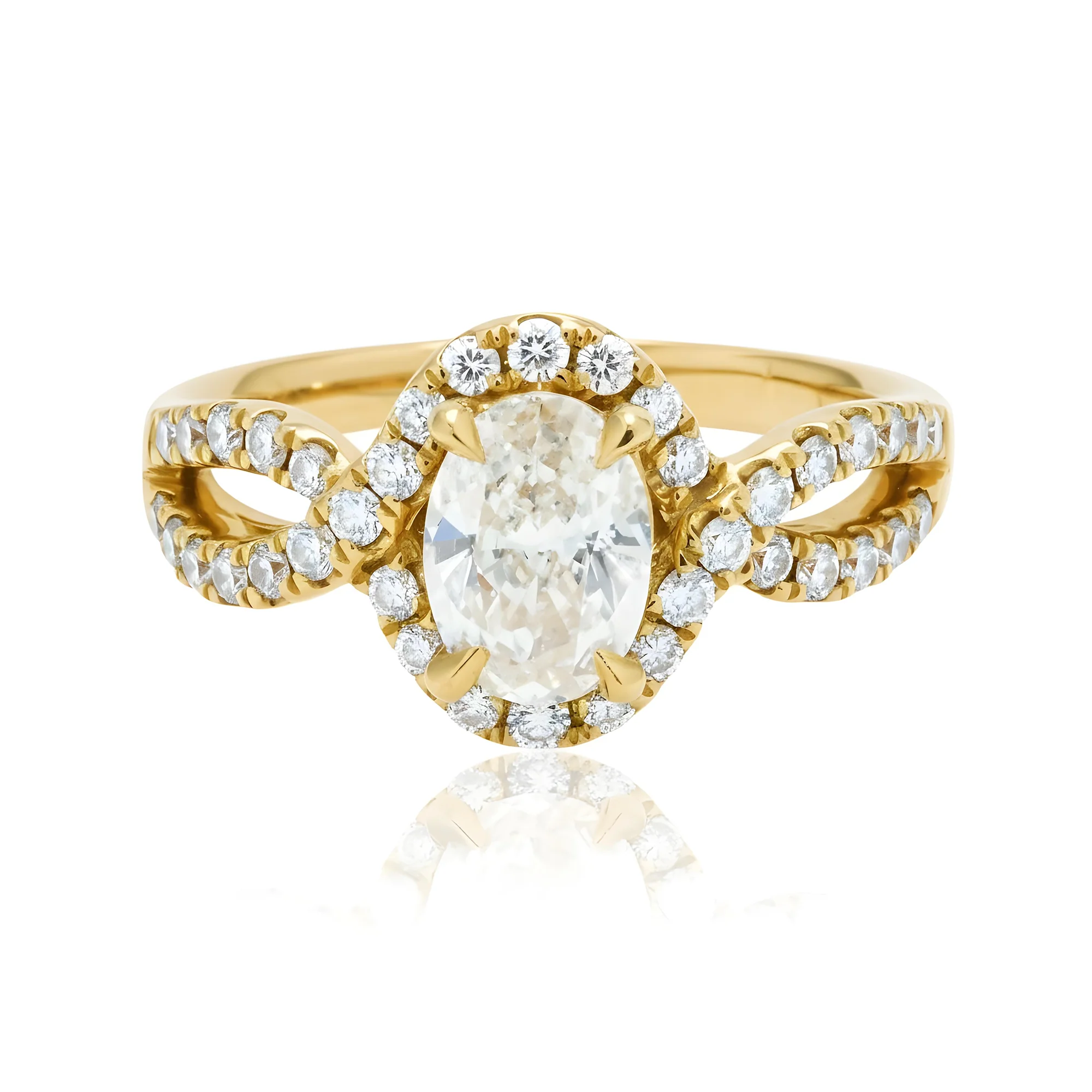 14K Rose Gold 1.02ct Oval Cut Diamond Engagement Ring 1.52ctw - Image 9