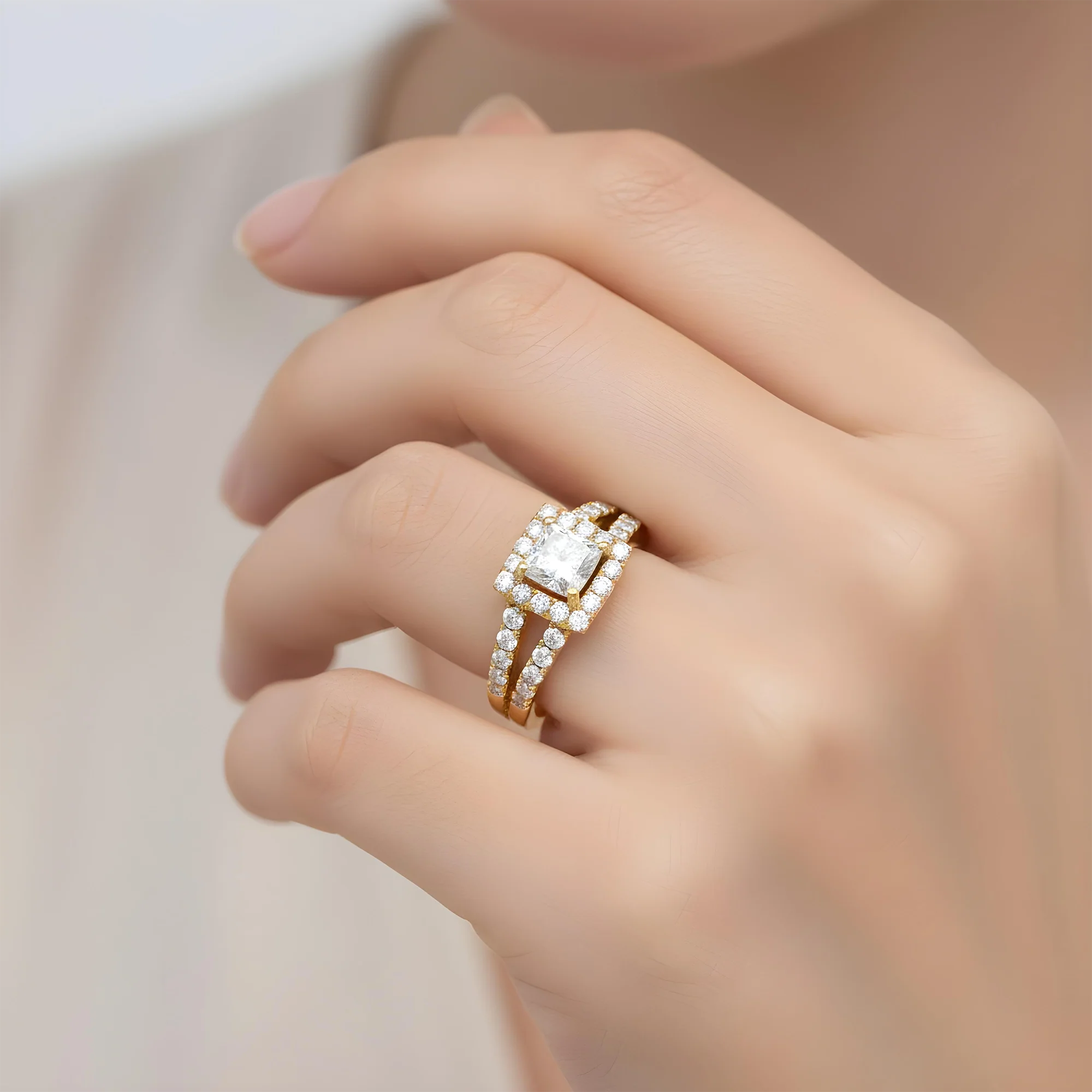14K Rose Gold 1.0ct Princess Cut Diamond Engagement Ring 1.81ctw - Image 10