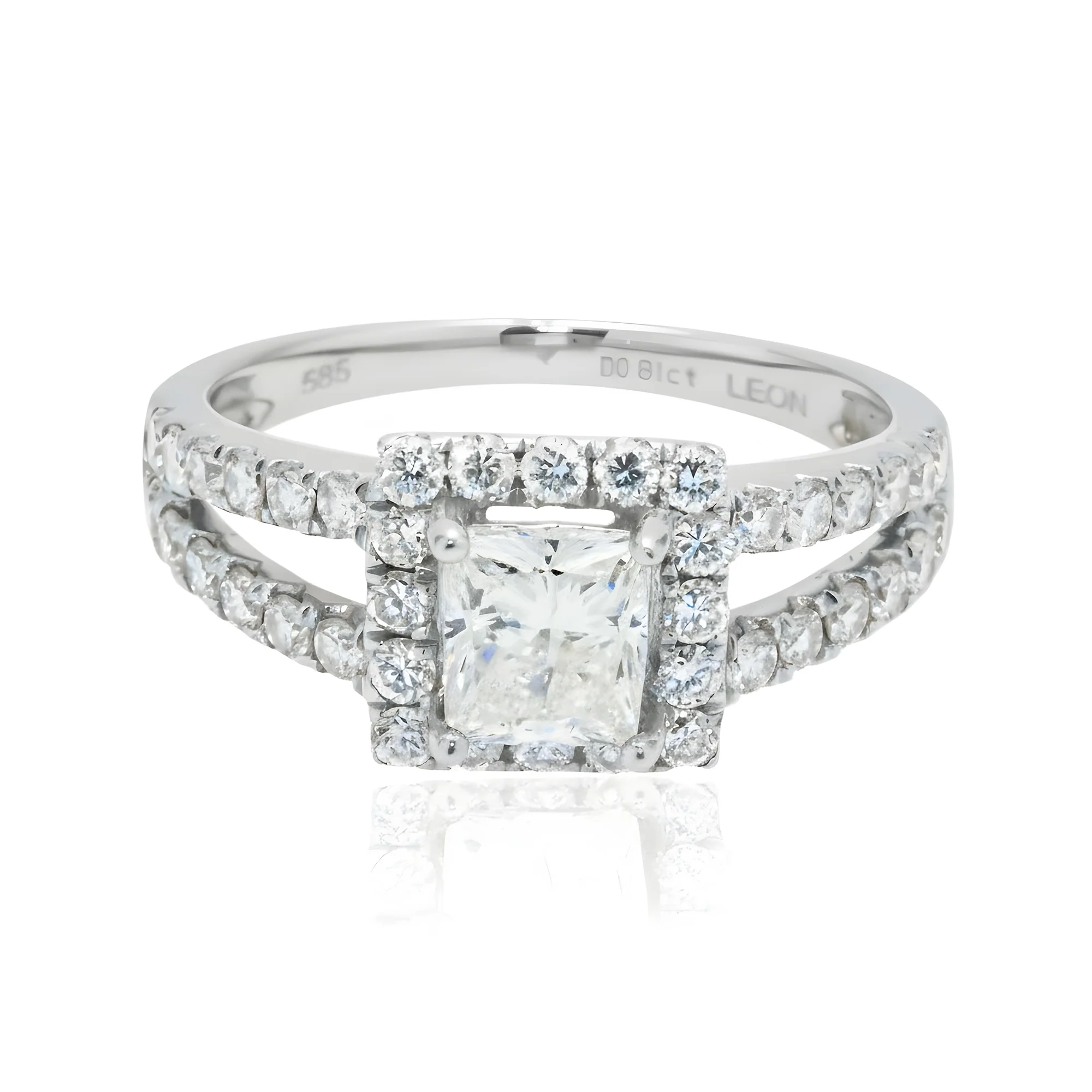 14K Rose Gold 1.0ct Princess Cut Diamond Engagement Ring 1.81ctw - Image 6