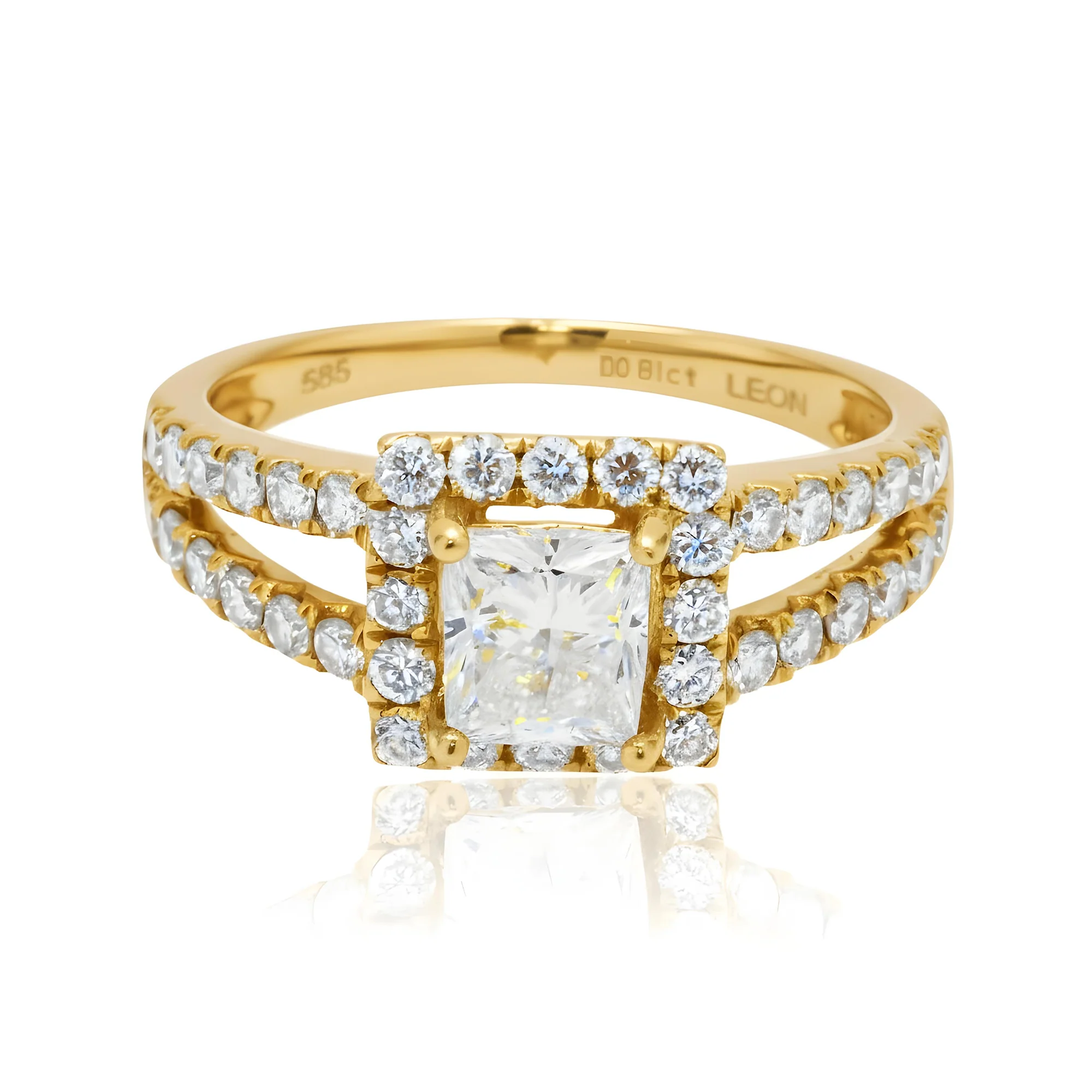 14K Rose Gold 1.0ct Princess Cut Diamond Engagement Ring 1.81ctw - Image 9