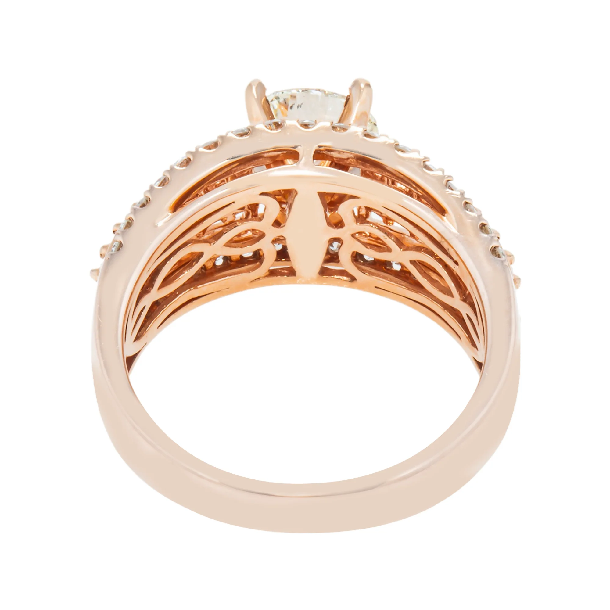 14K Rose Gold 1.0ct Round Diamond Engagement Ring 2.47ctw - Image 4