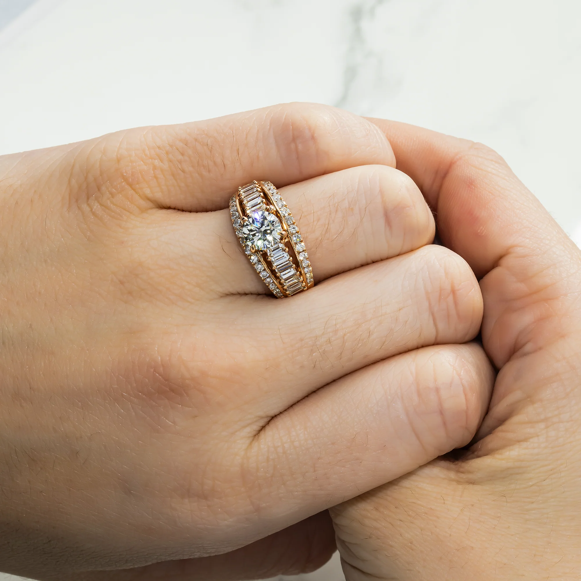 14K Rose Gold 1.0ct Round Diamond Engagement Ring 2.47ctw - Image 5