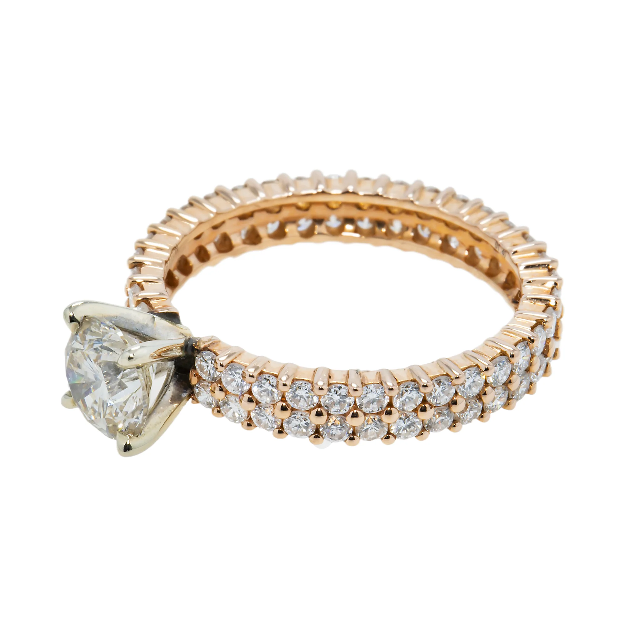 14K Rose Gold 1.17ct Round Diamond Engagement Ring 2.57ctw - Image 5