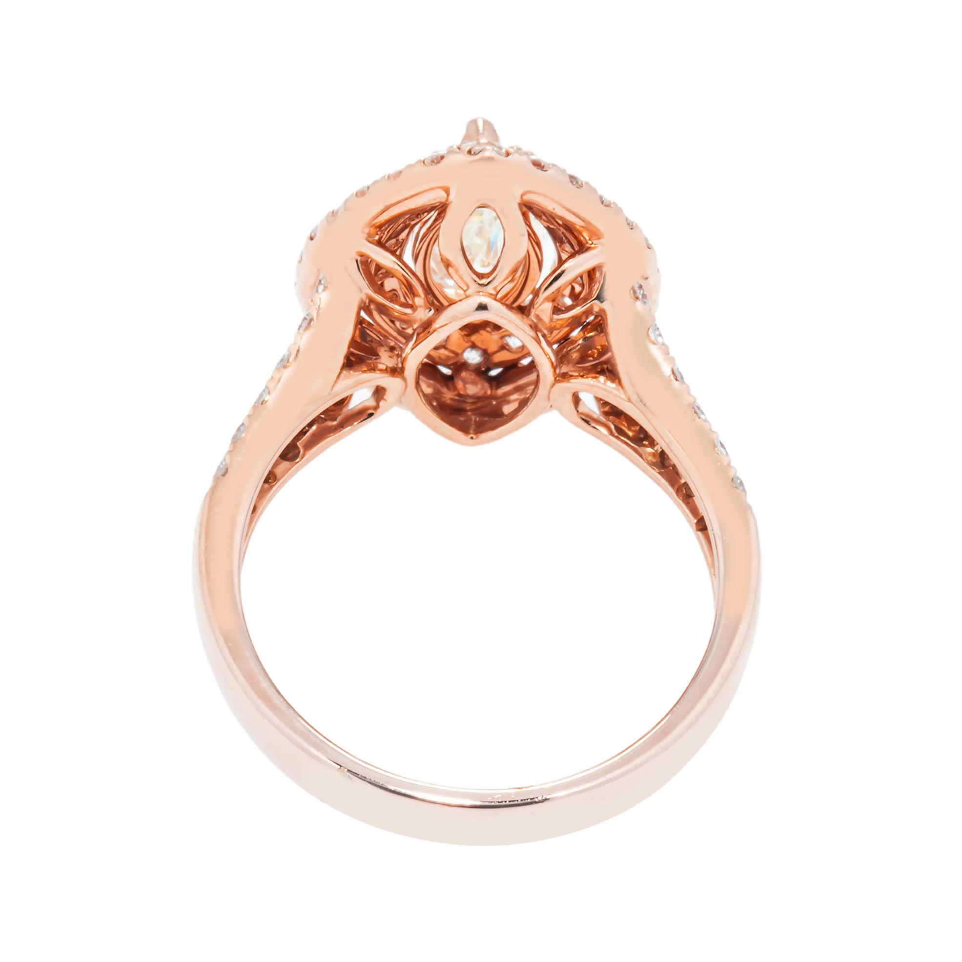 14K Rose Gold 1.52ct Marquise Cut Diamond Engagement Ring 2.75ctw - Image 4