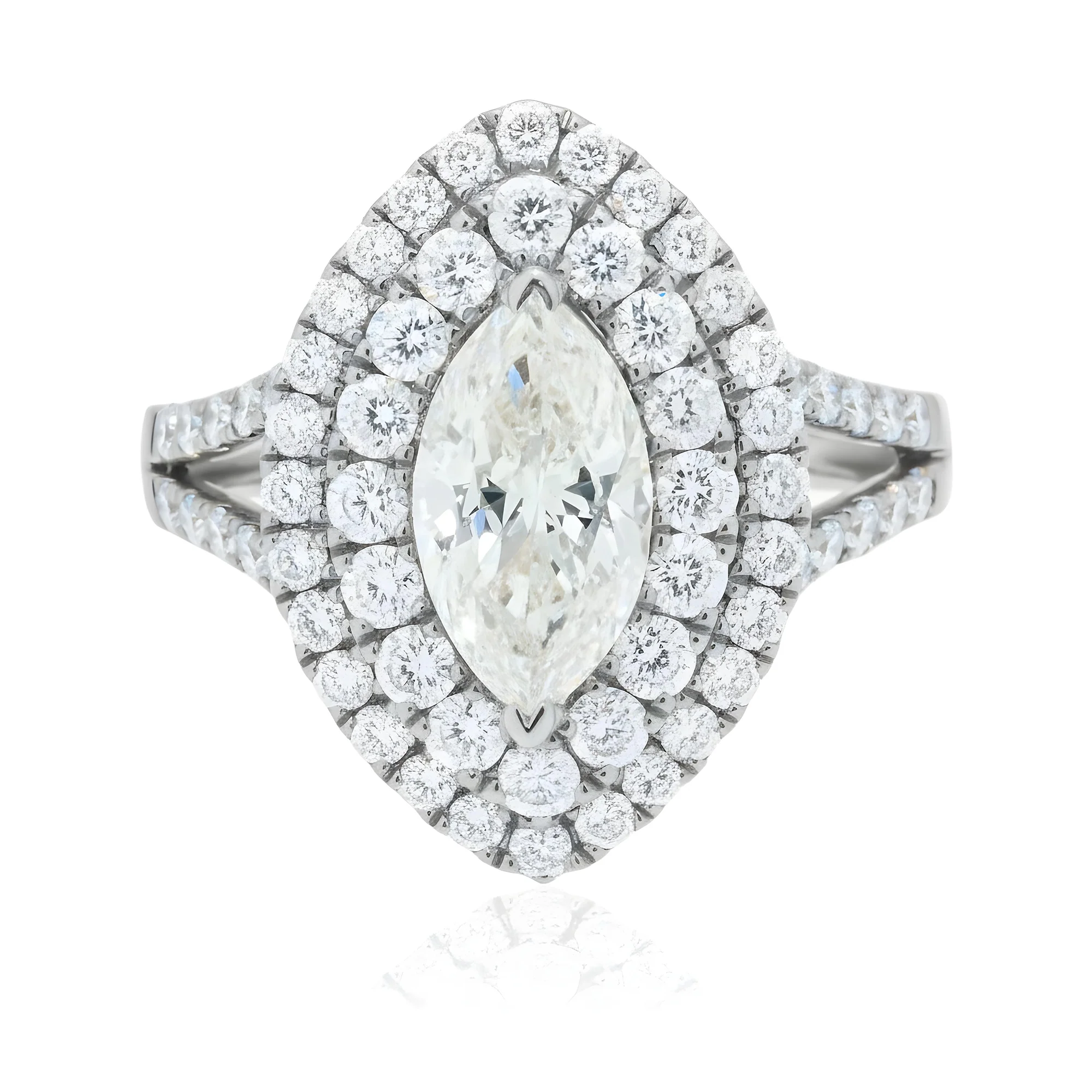 14K Rose Gold 1.52ct Marquise Cut Diamond Engagement Ring 2.75ctw - Image 6