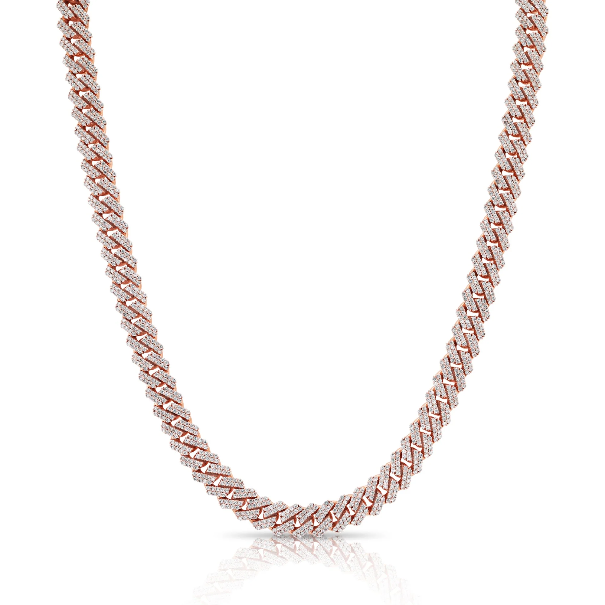14K Rose Gold 11mm Diamond Cuban Link Chain 16-22" - Image 3