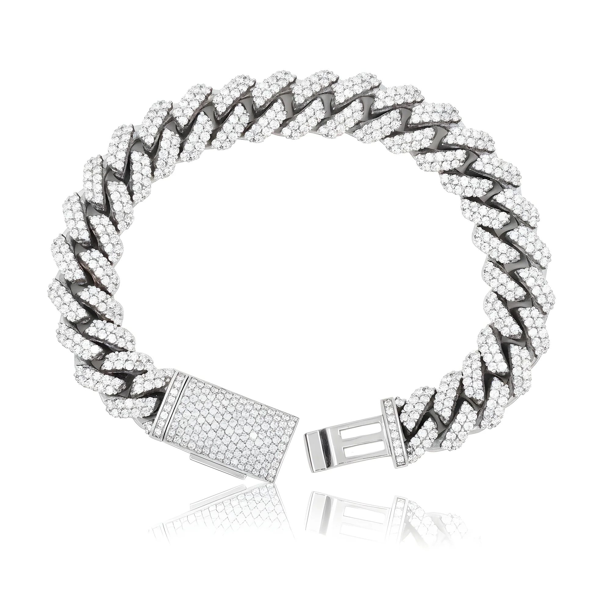 14K Rose Gold 12.5mm Round Diamond Cuban Link Bracelet 10.97ct - Image 4