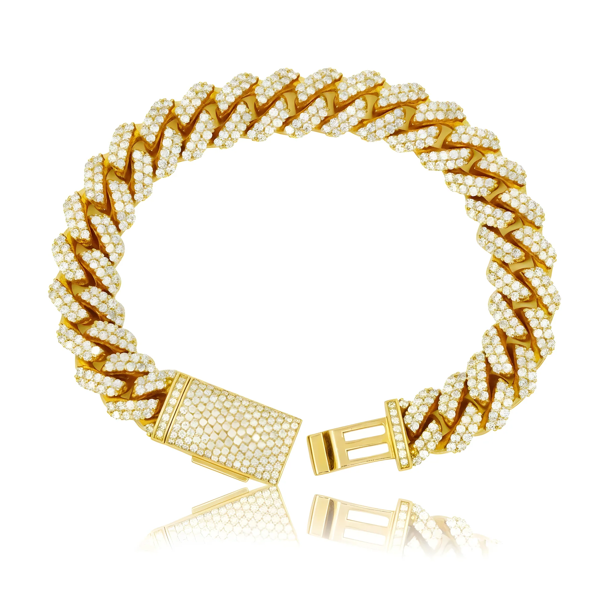 14K Rose Gold 12.5mm Round Diamond Cuban Link Bracelet 10.97ct - Image 7